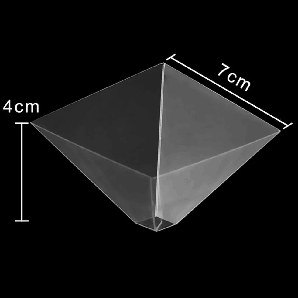 Luckxing Lampada Ologramma a Piramide per proiettore, Pellicola Ologramma, proiettore a Piramide, Display olografico, proiettore per Ogni Smartphone