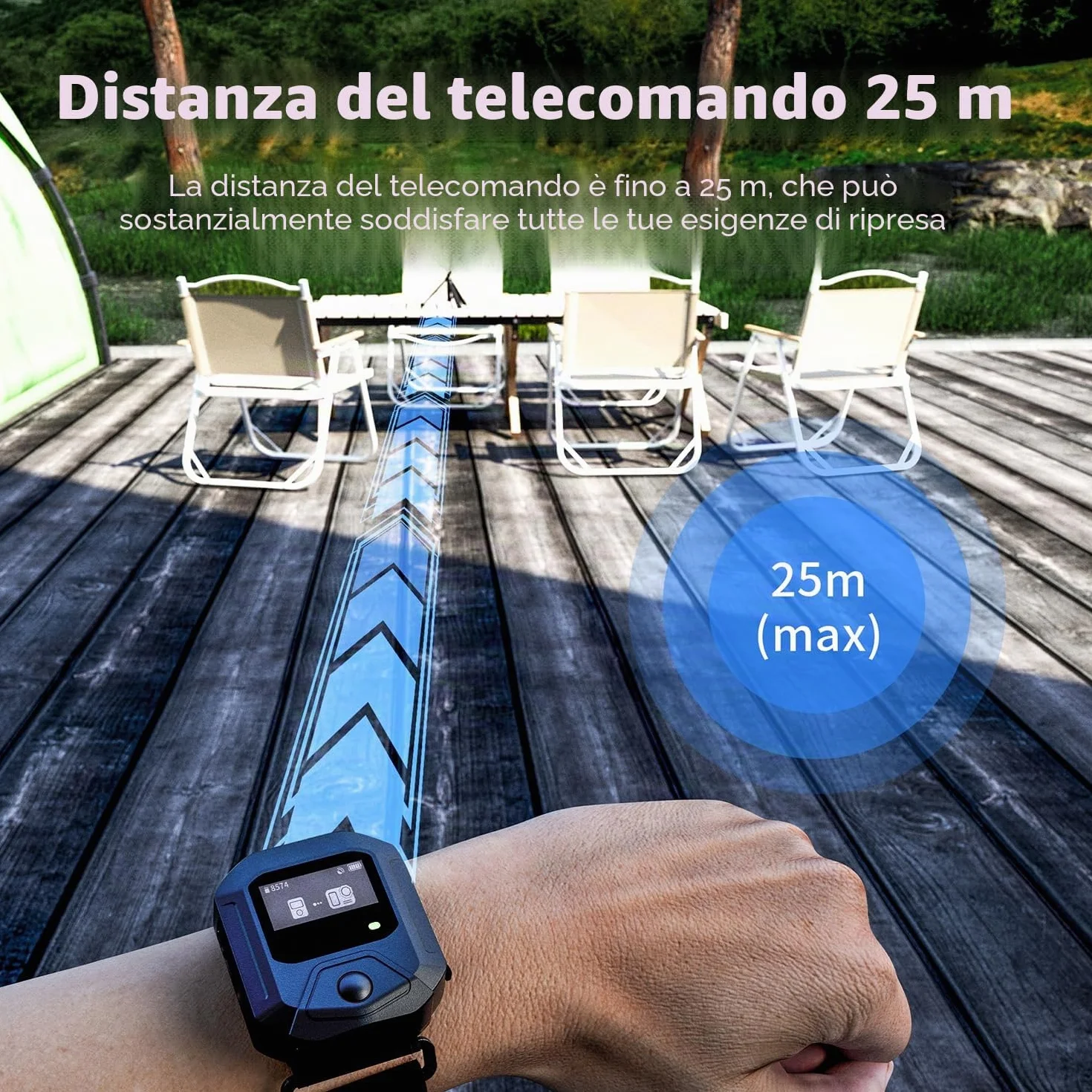 Insta 360 GPS Telecomando Bluetooth compatibile con le Videocamere Insta 360 X5/X4/X3/X2/ACE/ACE PR/ACE PRO 2/GO 3S