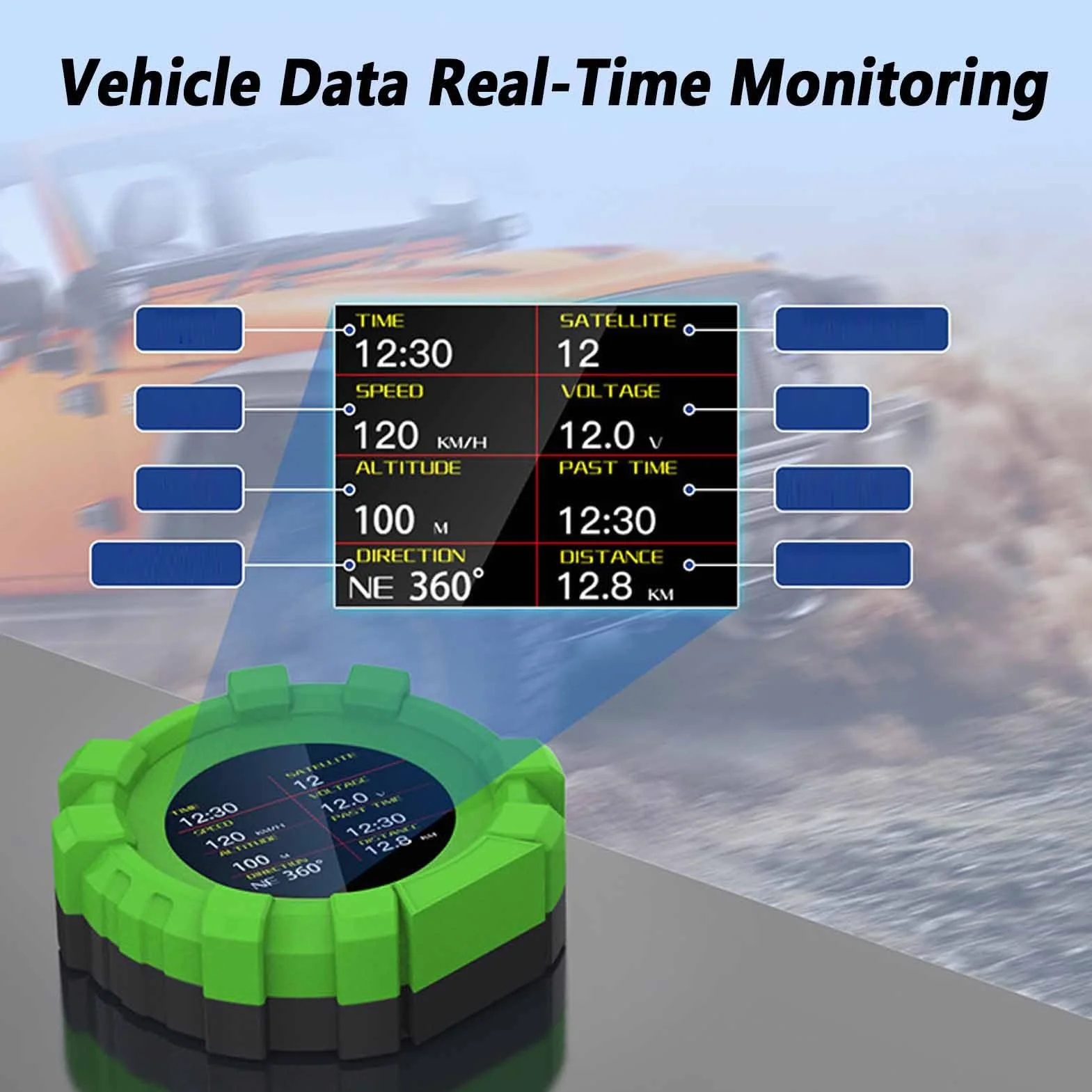 Head Up Display GPS Per Auto Universale, Bilanciatore Di Pendenza Del Livello Dell'auto, Velocità, Altimetro, Bussola, Ora, Strumento Per Auto Con Display HD Di Tensione