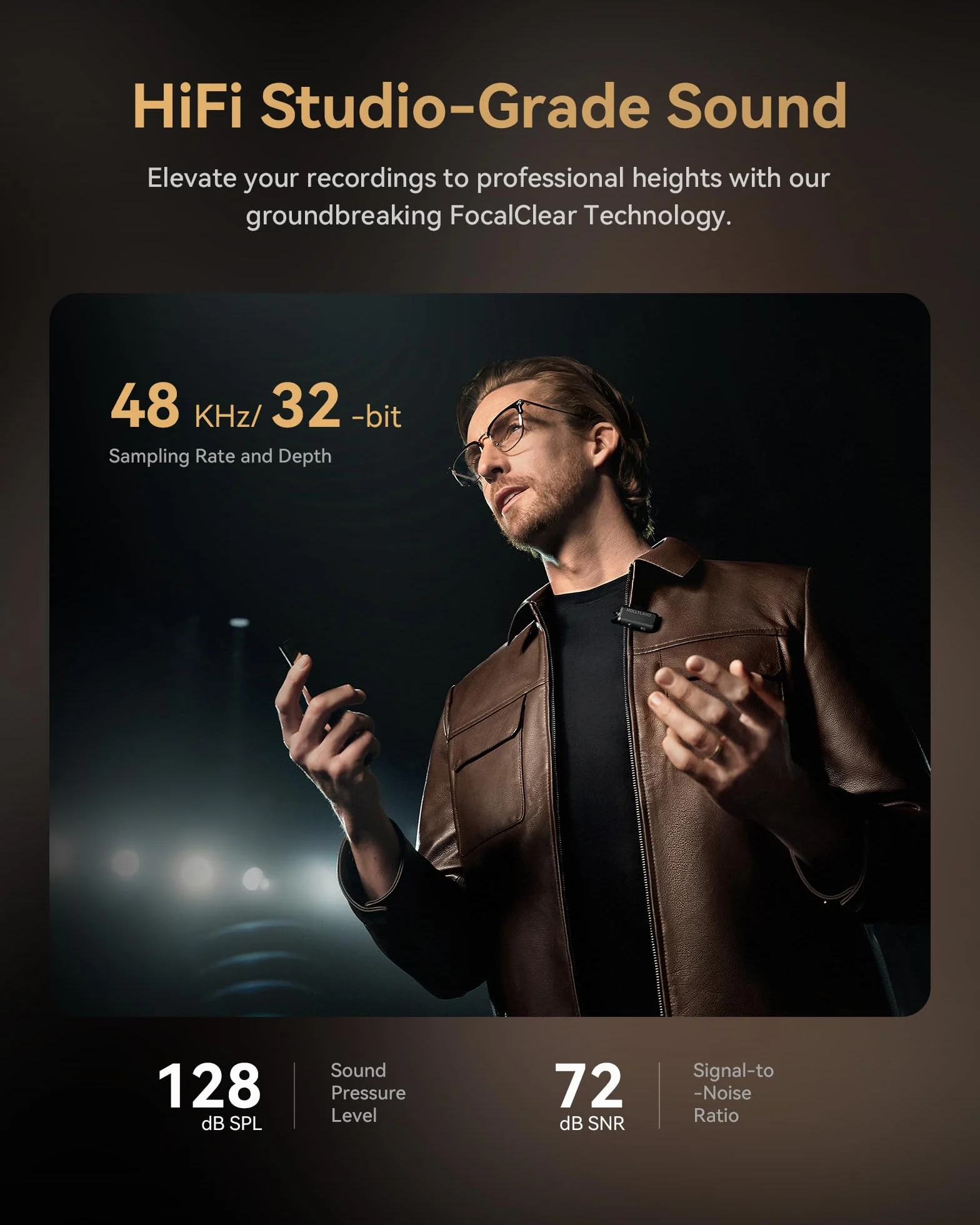 Hollyland LARK MAX 2 Combo Microfono Lavalier Wireless, Cancellazione del Rumore AI, Audio Full-Chain a 32 bit, Portata 340 m, Microfono per iPhone, Android, fotocamera (2TX +2RX+Custodia di Ricarica)