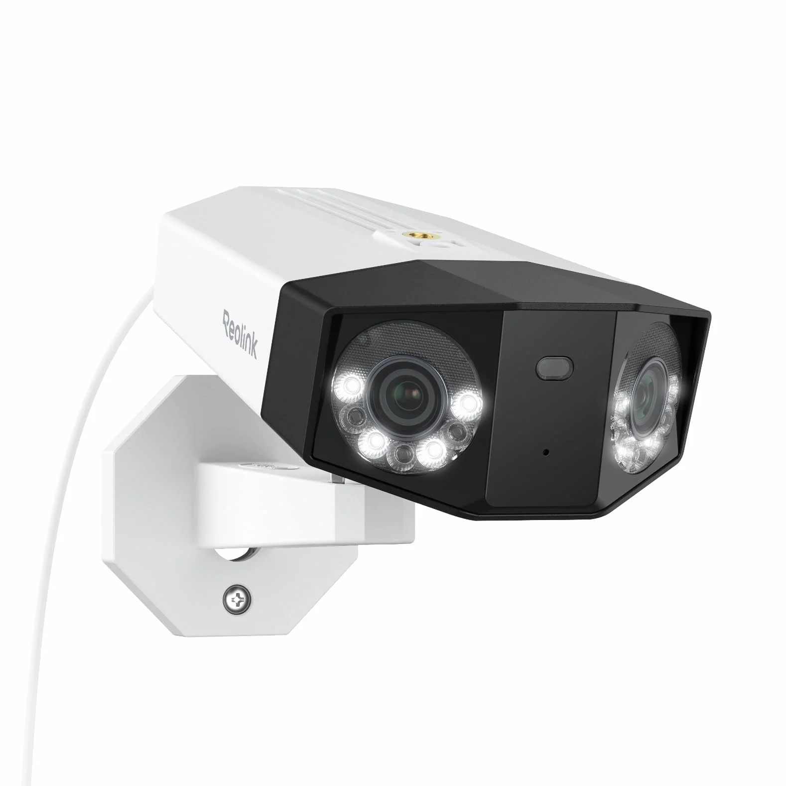 Reolink 16MP PoE Telecamera Esterno, Doppio Obiettivo per Vista Panoramica a 180°, Rilevamento di Uomo/Veicolo/Animale, Audio Bidirezionale, Faretti, Supporta Registrazione Continua 24/7, Duo 3 PoE