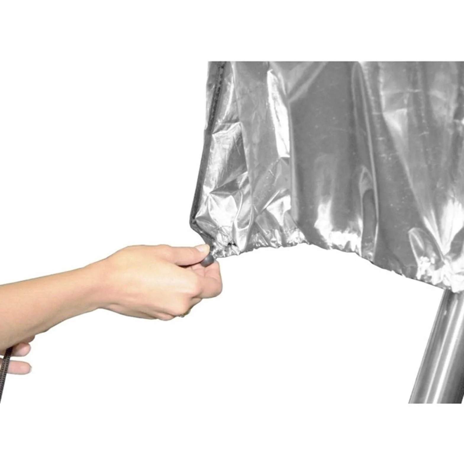 Copertura Telescopio da Esterno 420D Oxford Tessuto Antipioggia Antipolvere Resistente al Sole Borsa Cappuccio con Coulisse Regolabile Telo Copertura Telescopio,47 * 63inch,Silver