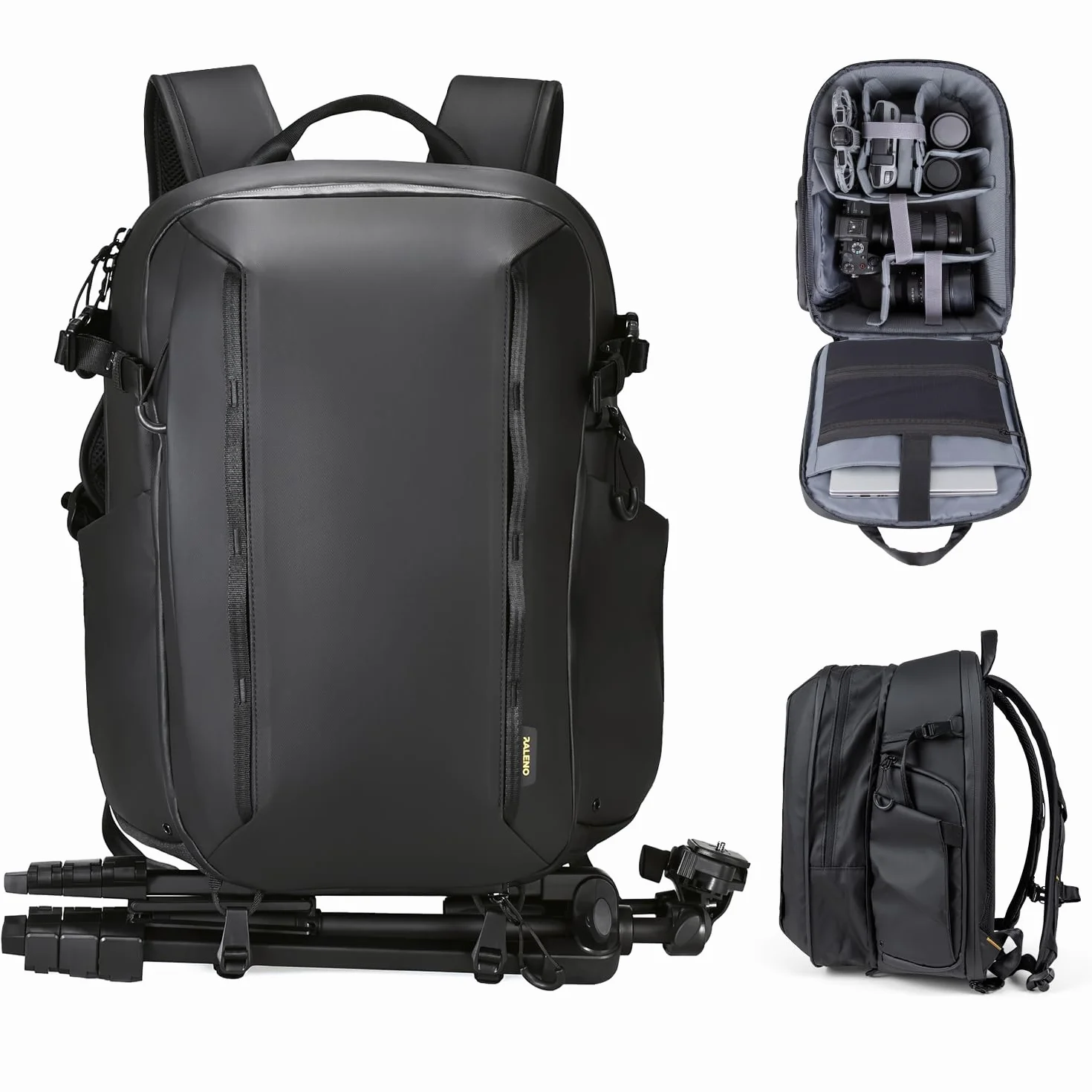 RaLeno 25 L+5 L Zaino per fotocamera, custodia rigida impermeabile con 5L scomparto frontale espandibile per fotocamera DSLR SLR Mirrorless, compatibile con drone DJI Mavic / 16 laptop/treppiede
