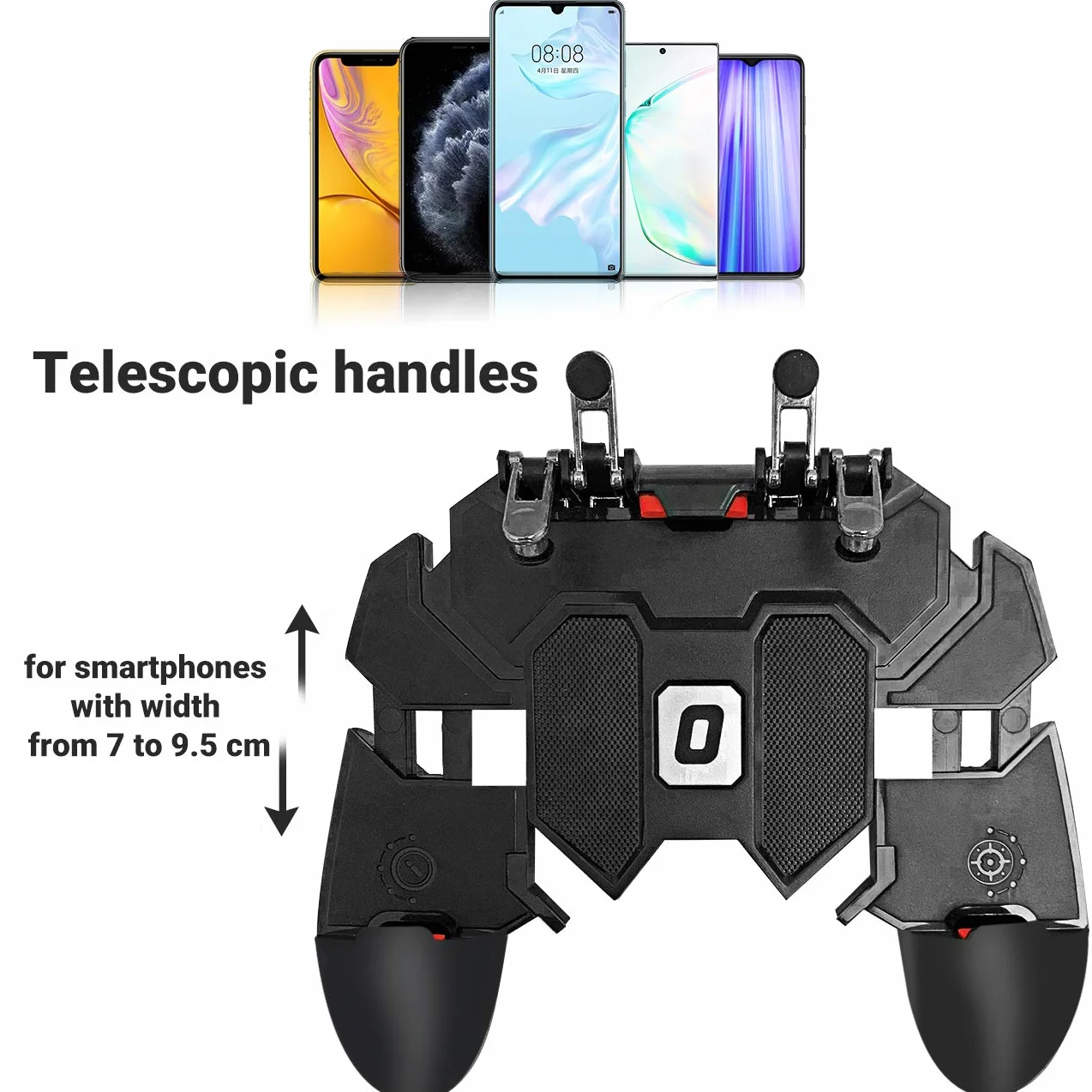 Mobile Controller Joystick Smartphone Trigger Gamepad Cellulari Mobili Game Grip L1 R1 L2 R2 Porta Staffa da Gioco per PUBG COD Compatibile con Telefono iPhone iOS Android Larghezza da 7 a 9,5 cm