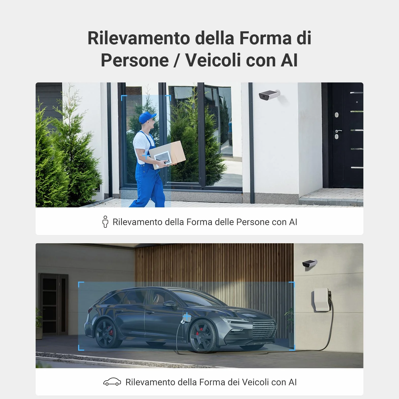 EZVIZ CB5 4K Telecamera Wi-Fi Esterno a Batteria Solare, 100% Senza Fili, Pannello Solare Integrato, Rilevamento di Persone/Veicoli, Visione Notturna a Colori, Audio Bidirezionale, Impermeabile IP65