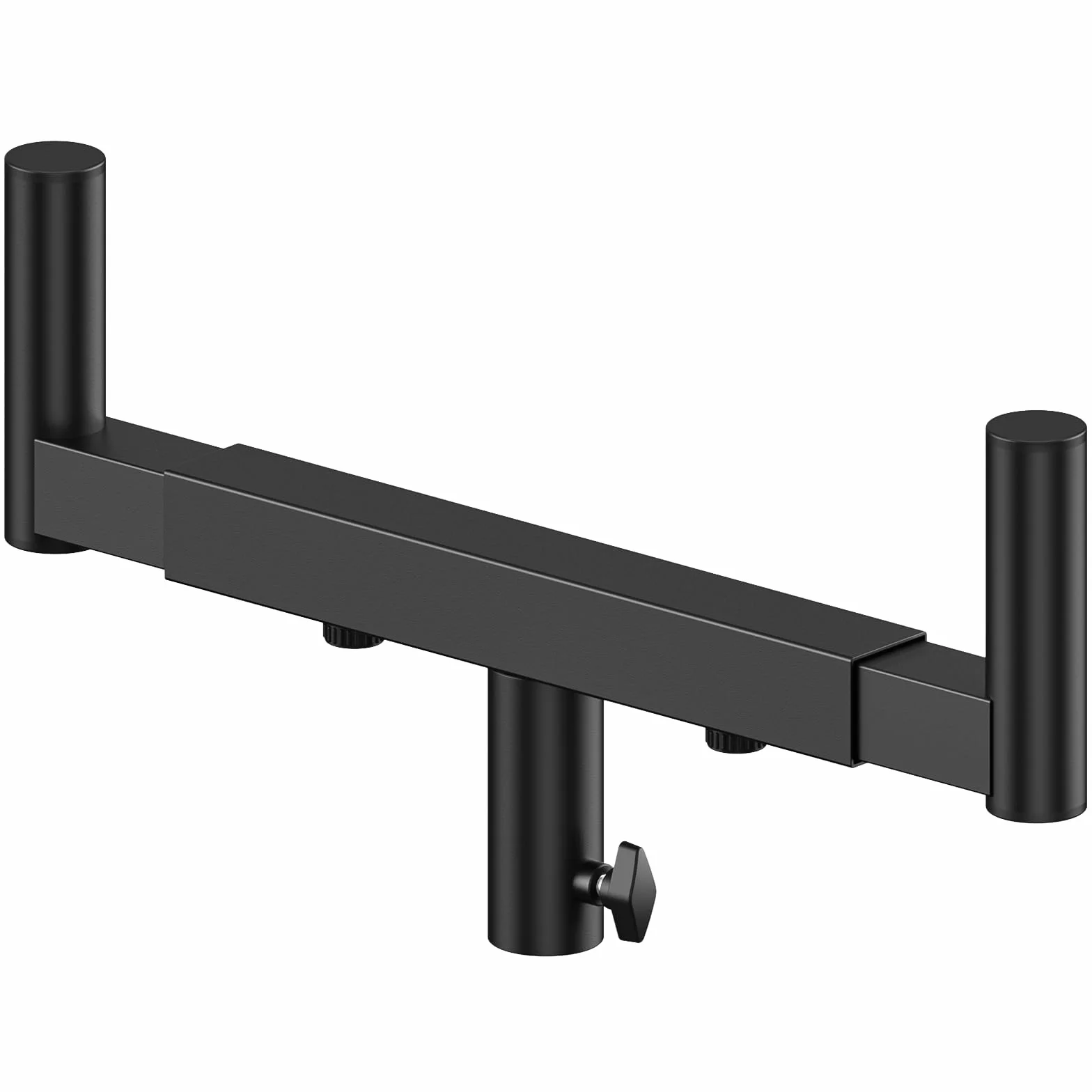 notiela Robusto supporto a doppia forcella per altoparlante, larghezza regolabile da 35,5 cm a 52,1 cm, adattatore per asta a forchetta per altoparlanti PA/DJ con foro per asta da 35 mm, singolo