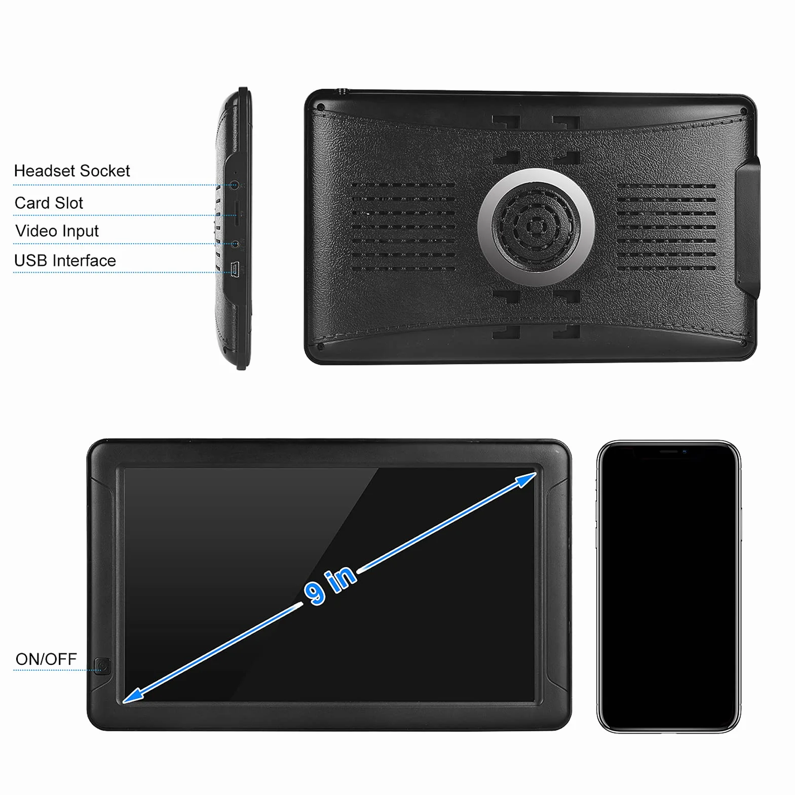 Shanrya Navigazione GPS touch screen, mappa America Navigazione GPS per auto Guida vocale da 9 pollici Memoria da 8 GB per camion
