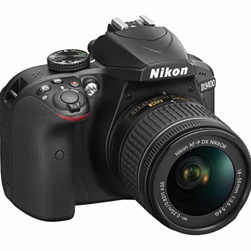 Nikon D3400 con Lente Nikkor AF-P 18/55VR, Fotocamera Reflex Digitale, 24,7 Megapixel, LCD 3", Colore Nero