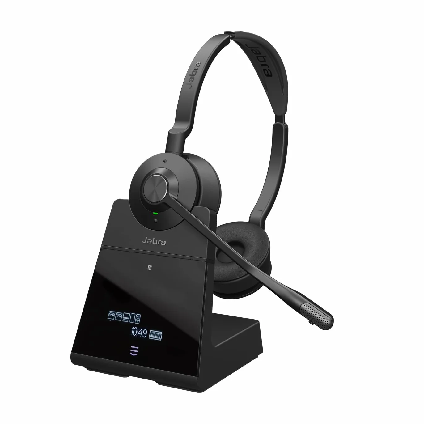 Jabra Engage 75 SE Stereo Wireless Headset Chiamate professionali, sicurezza DECT, da USB-C a USB-A, microfono avanzato a cancellazione di rumore, comfort per tutto il giorno include base, cavi - Nero