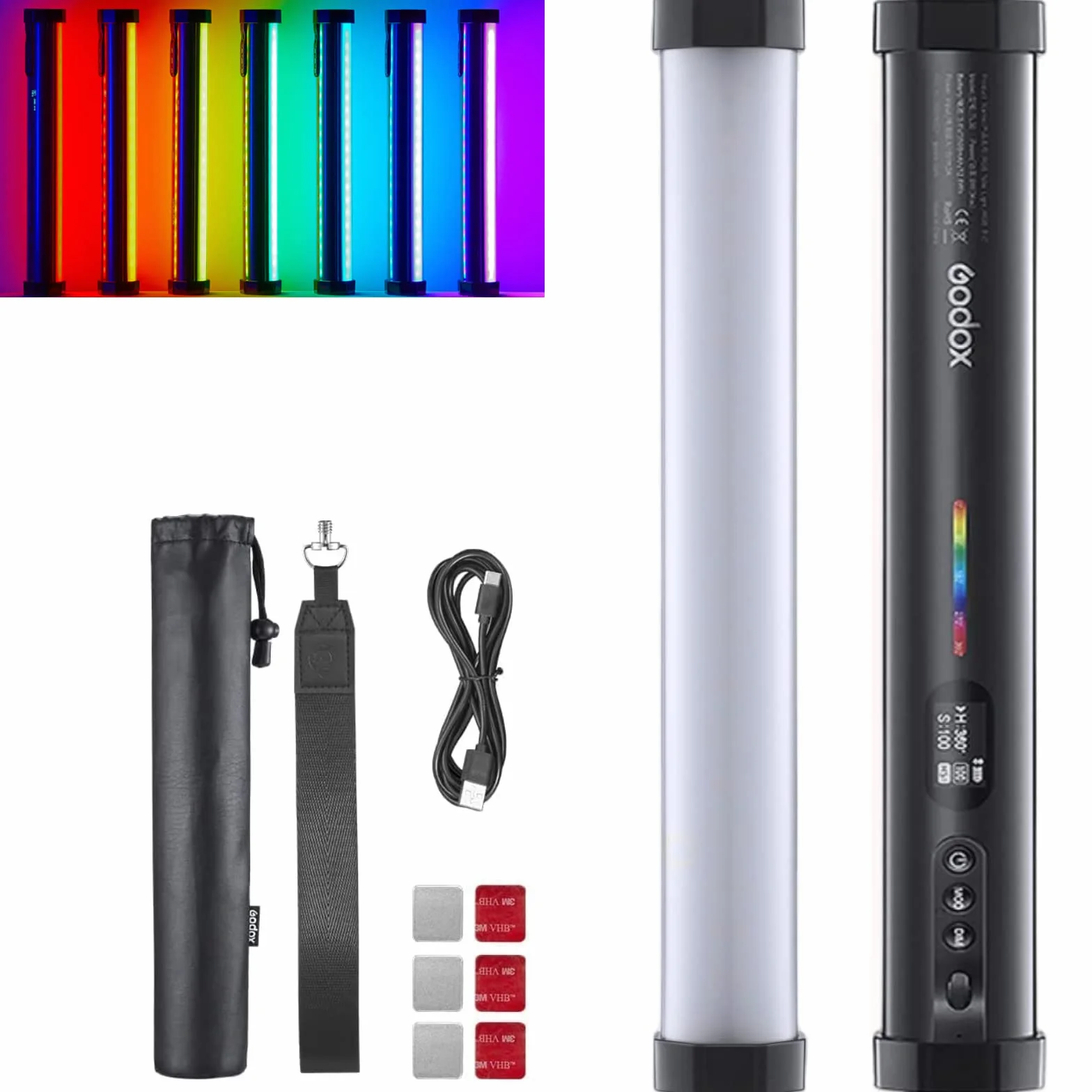 Godox TL30 Luce tubolare RGB, CRI 97+ TLCI 99 +, Temperatura di colore 2700K ~ 6500K, 13 Fx effetto luce, Supporto di controllo APP, Luminosità regolabile, Progettazione magnetica