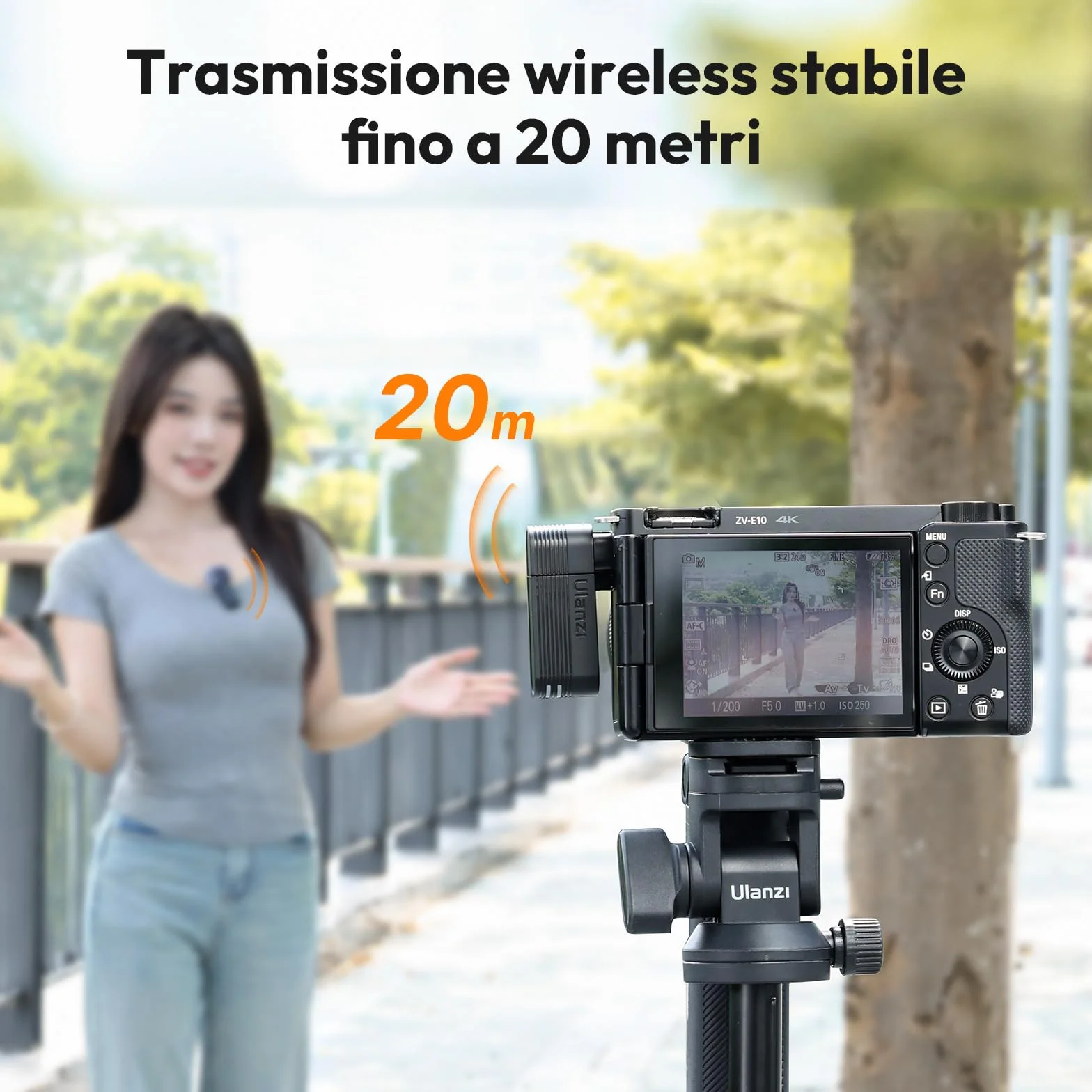 ULANZI A100 Microfono Lavalier per Cellulare e Fotocamera, Mini Microfono USB C, Durata Batteria 13.5H, Microfoni Bluetooth Portatile per Video, Live Streaming, YouTube, TikTok, Vlog, Interviste