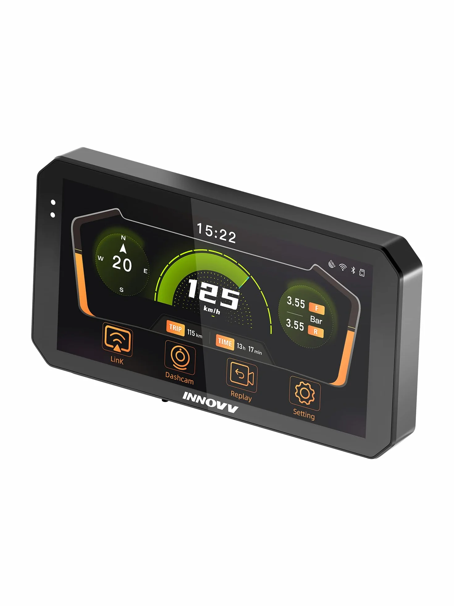 INNOVV N2 6 pollici Apple Carplay Schermo per Moto, Touch Screen Wireless Apple CarPlay & Android Sistema di Navigazione GPS Auto, 5G Wi-Fi, IP67 Impermeabile, Bluetooth, Modalità Parcheggio, Siri