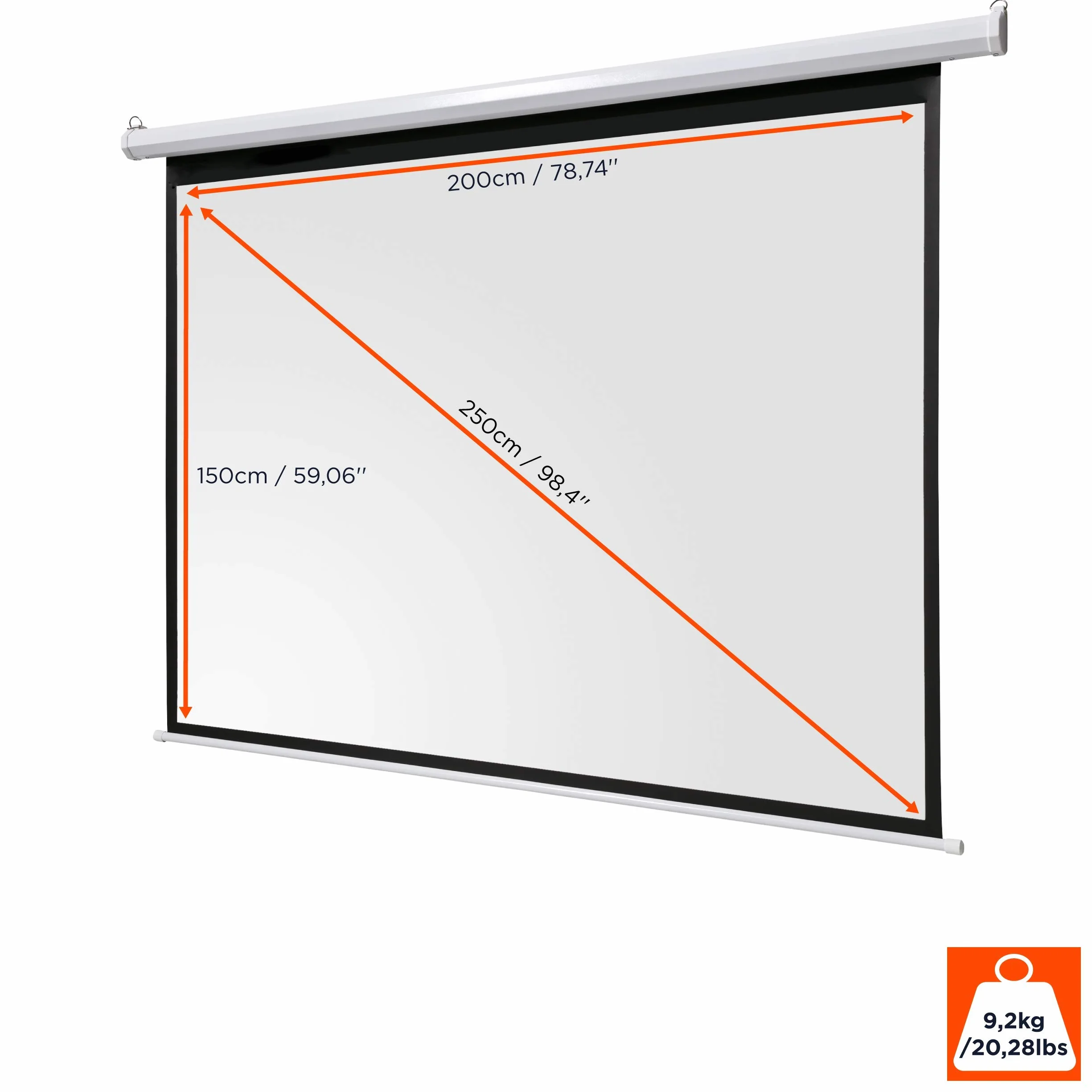 Celexon ivolum Motorleinwand 200 x 150cm,Heimkino-Leinwand