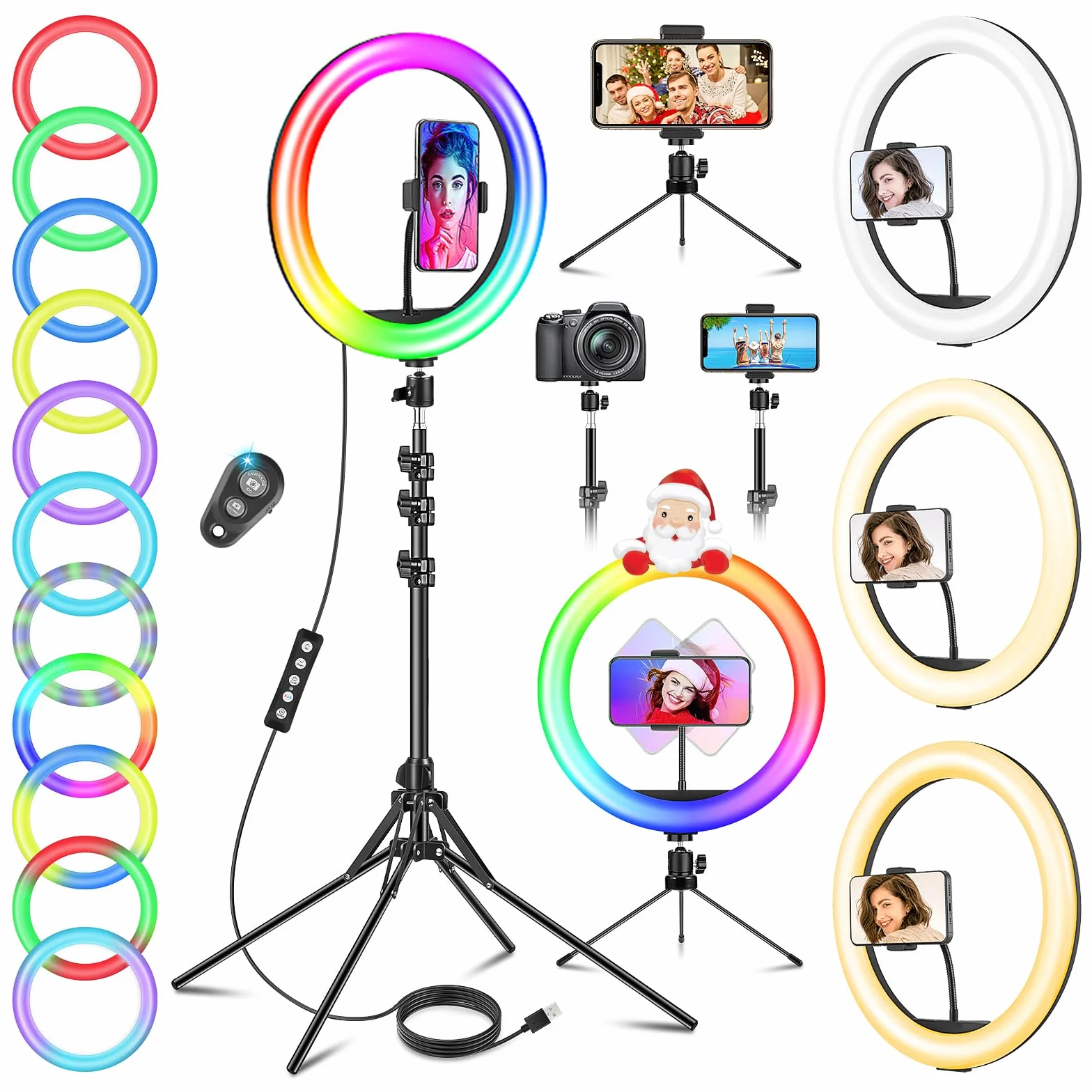 11.5" Ring Light Professionale per Selfie Fotografia Trucco Youtube con Treppiede LED Telecomando