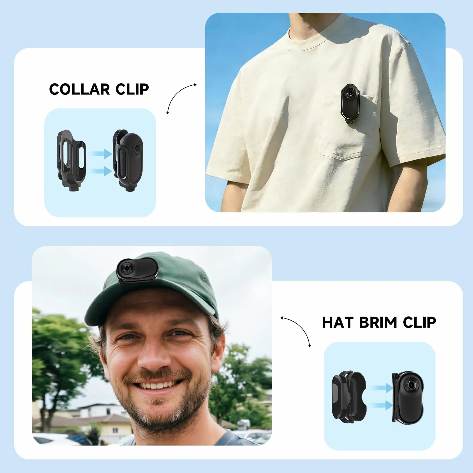 Mini Action Cam Portatile, Body Cam Ultraleggera, POV Camera con Memoria Integrata 32GB, Bodycam Multifunzionale Ideale per Viaggi, Ciclismo ed Escursioni Outdoor(Blu Marino)
