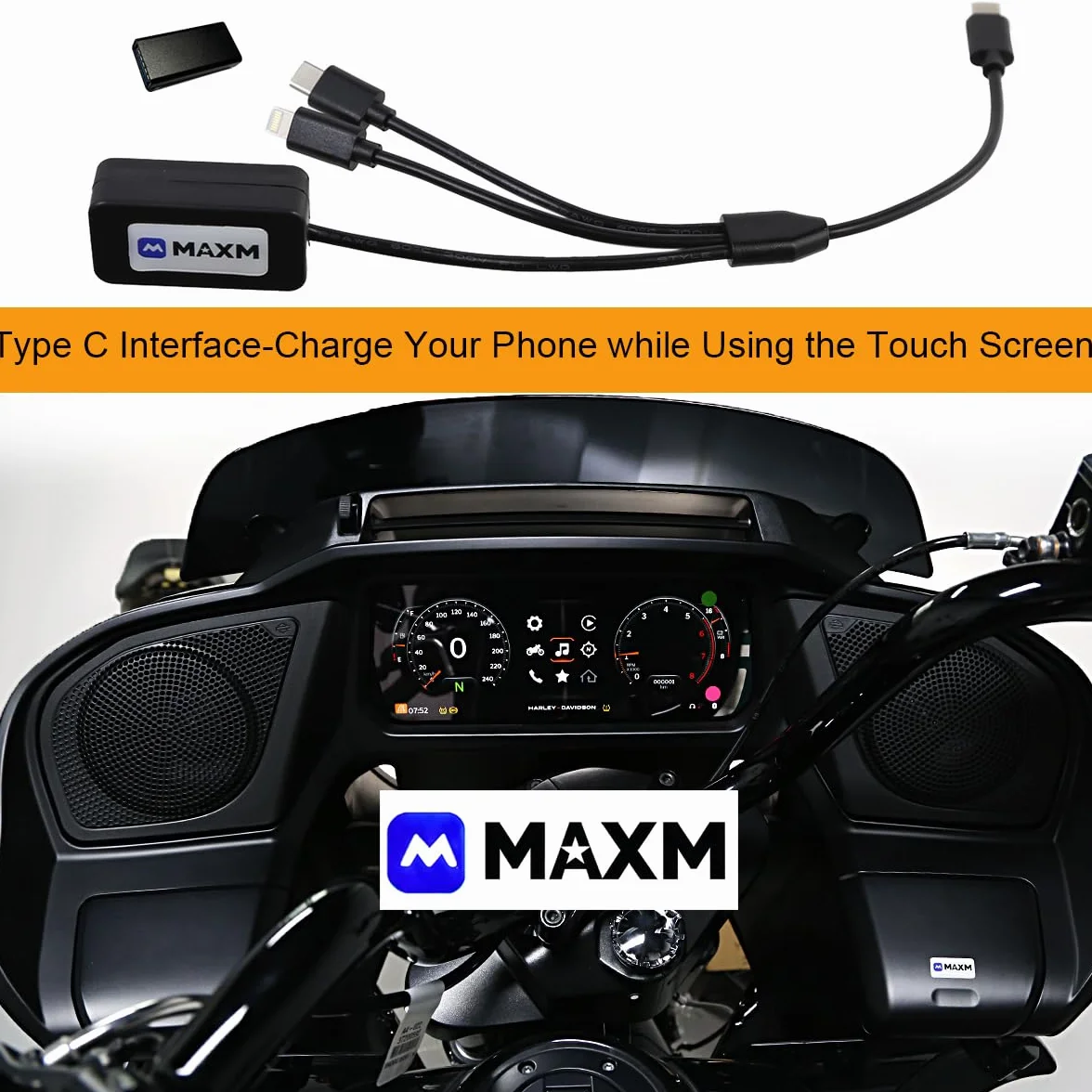 Adattatore wireless CarPlay per moto compatibile con Harley Touring 117 121 Street Road Glide FLHX FLTR 2024 2025 2026 (2023-2026)