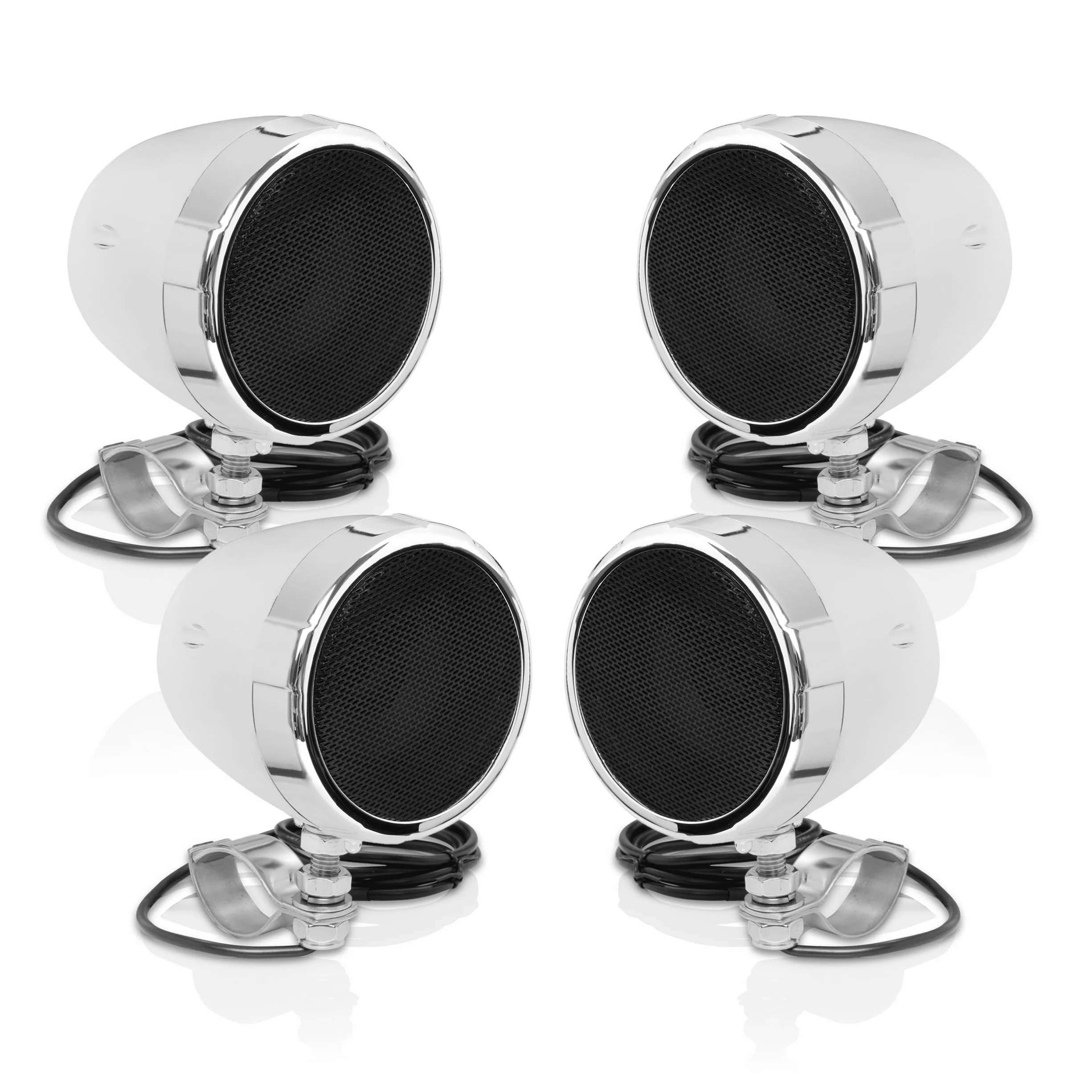 BOSS Audio Systems MC475BA - Altoparlante per moto, Bluetooth, amplificato, resistente alle intemperie, altoparlanti da 7,6 cm, controllo volume, utilizzabile anche con ATV e UTV