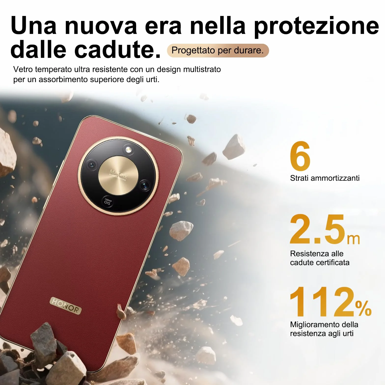 HONOR Magic8 Lite Smartphone 5G, display AMOLED da 6,79 pollici, tripla resistenza IP68/IP69K, batteria da 7500 mAh, fotocamera da 108 MP con OIS, doppia SIM, NFC (Black, 256, GB, GB, 8)