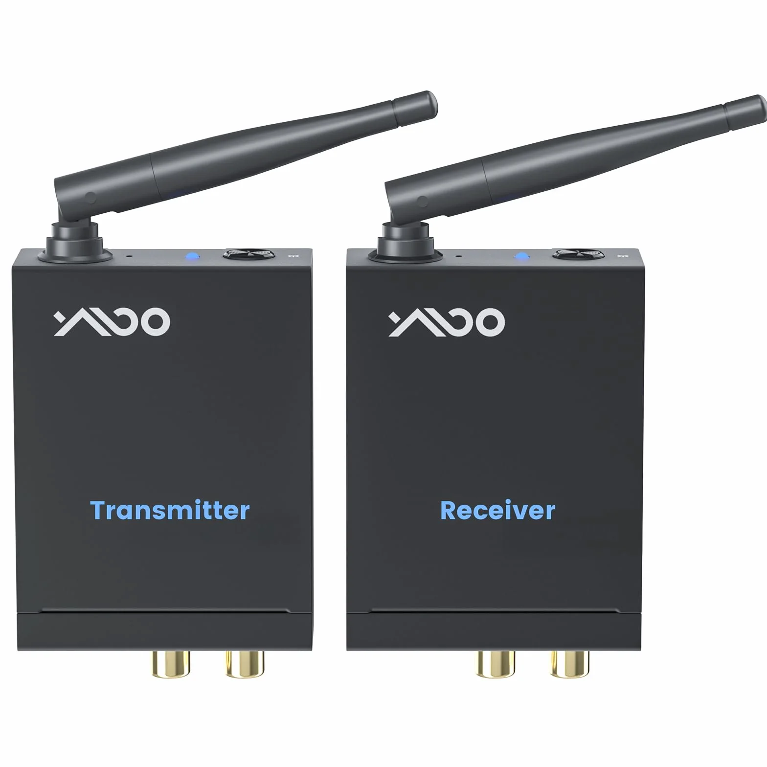 YMOO Trasmettitore Ricevitore Audio Wireless per TV, 2,4GHz Adattatore Bluetooth per Subwoofer, 100m, Jack da 3,5 mm e RCA, Bassa Latenza per Musica da PC a Hifi Stereo/Casse Attivo/CD