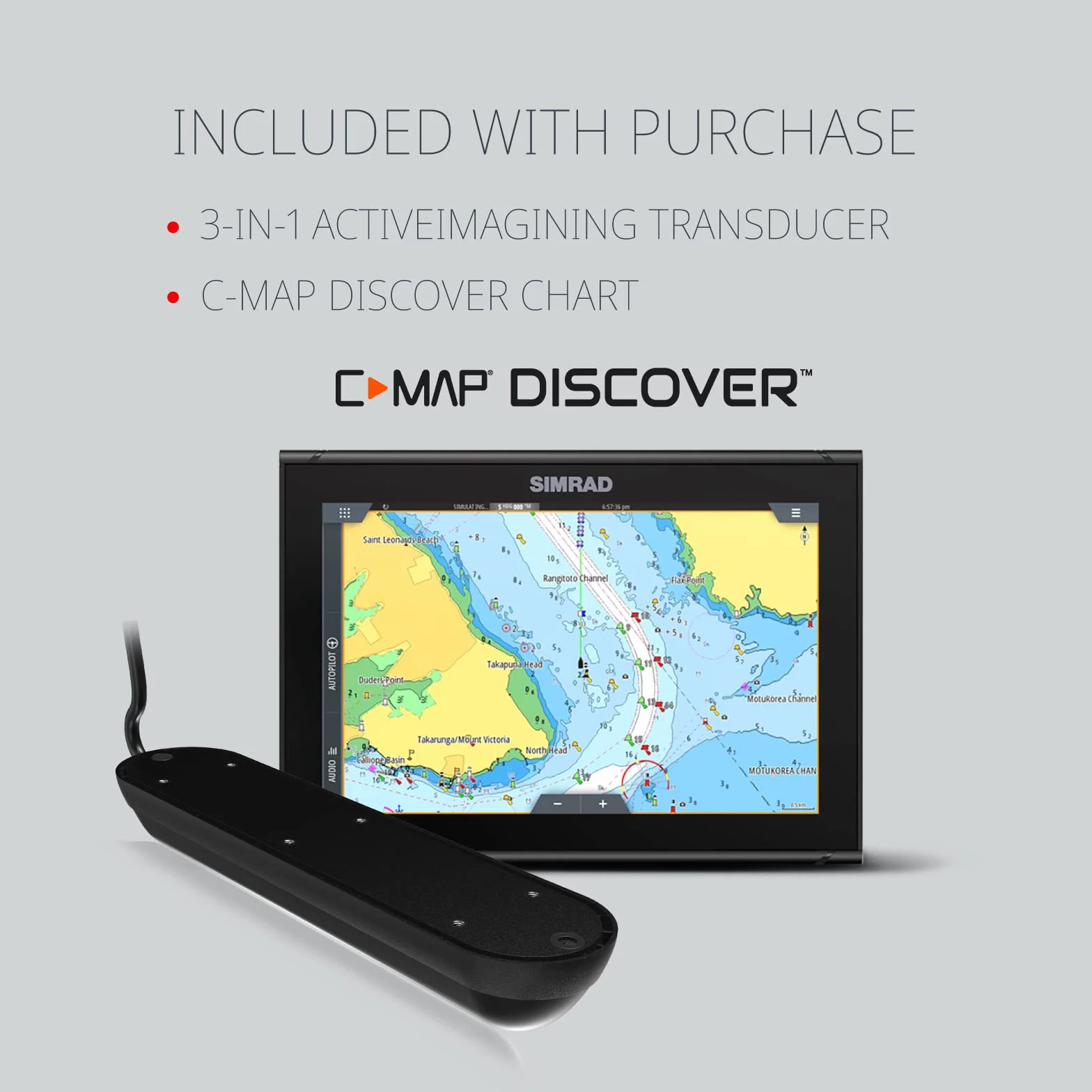 Simrad GO9 XSE - 9" Chartplotter con trasduttore Active Imaging 3 in 1, C-MAP Discover Chart Card