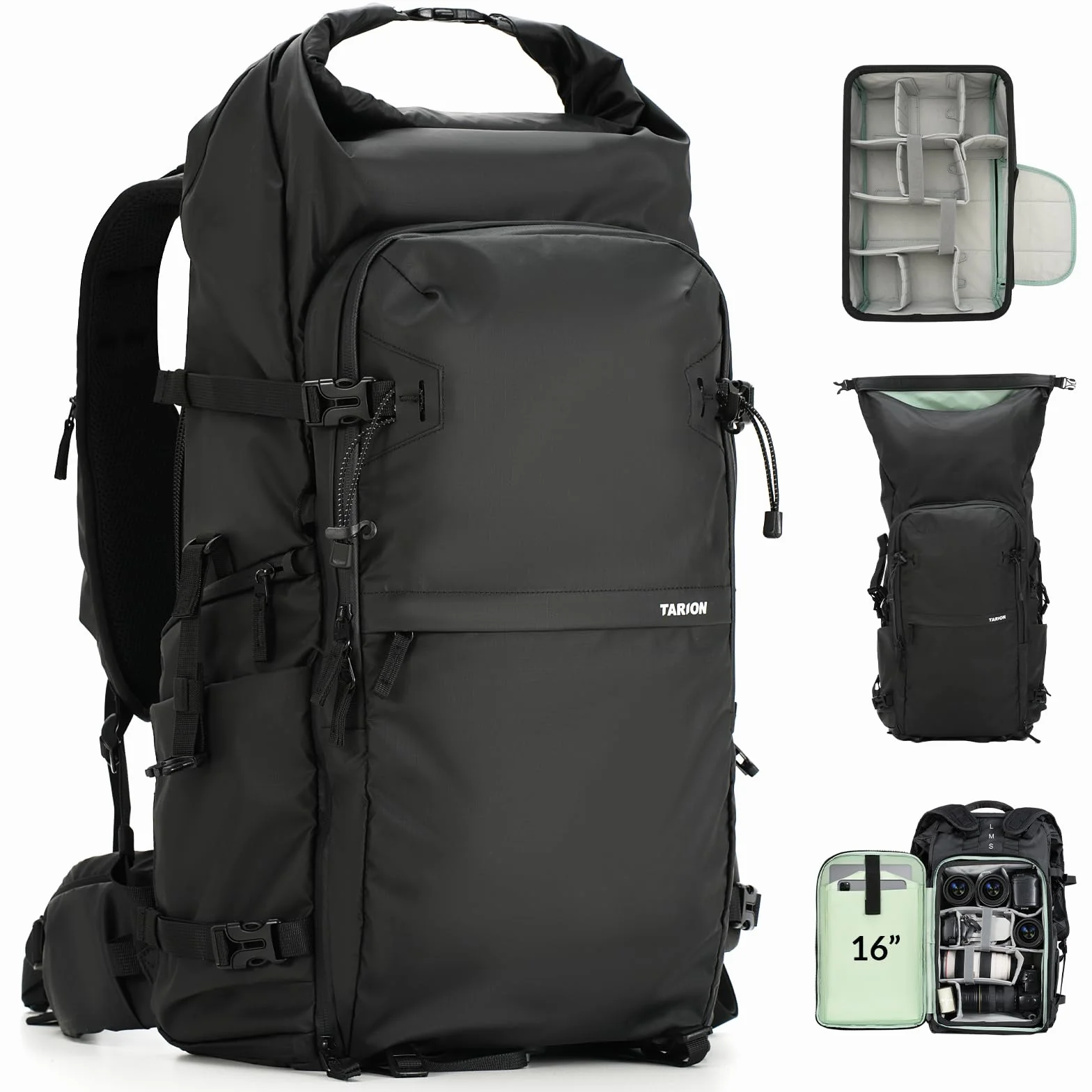 TARION Zaino Fotograifco Trekking Grande: Zaino Fotocamera Reflex Impermeabile Borsa Fotografica Professionale con Scomparto per Laptop da 16 per DSLR Drone Xprober