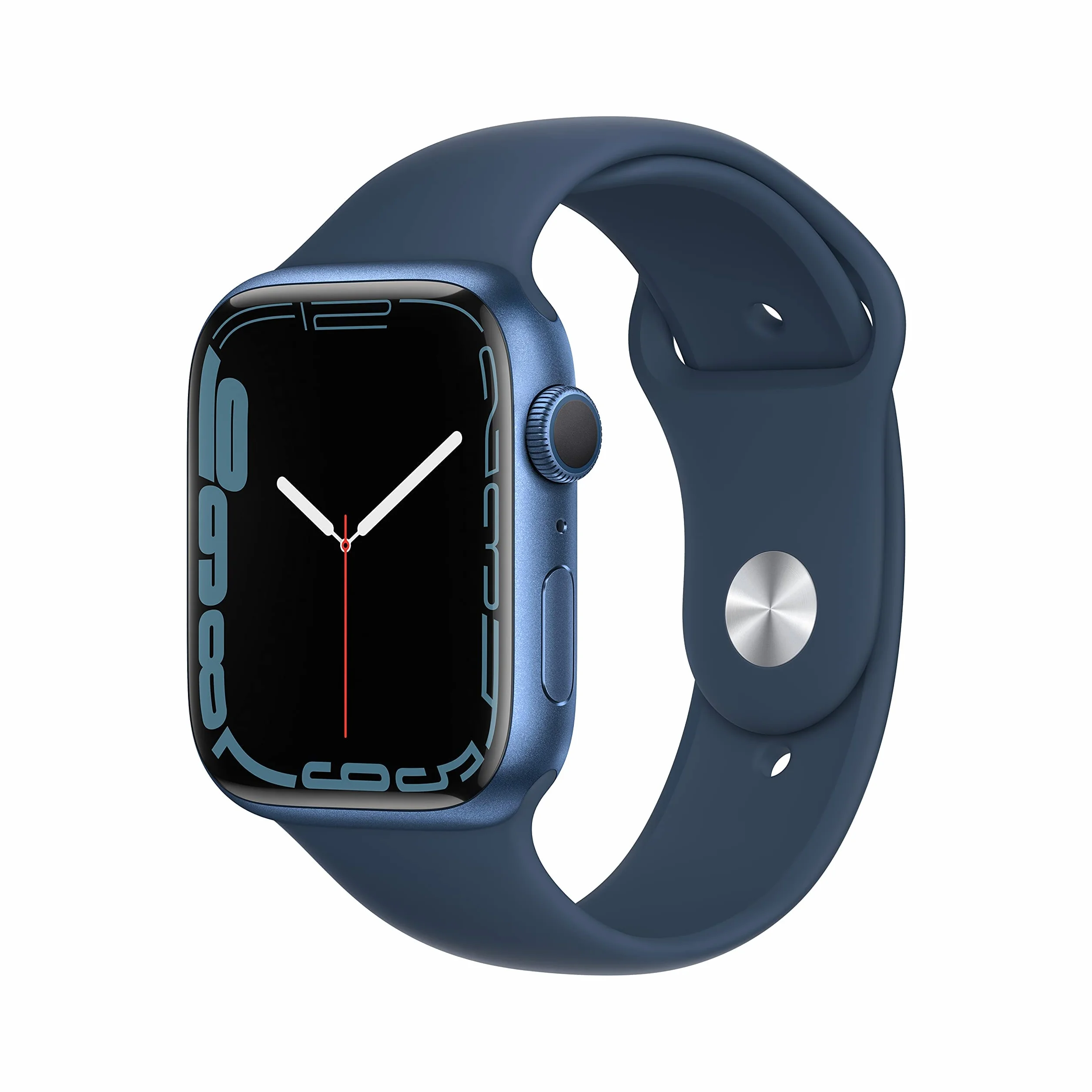 Apple Orologio Serie 7 (GPS, 45mm) - Cassa In Alluminio Blu con Cinturino Sportivo Abisso Blu - Regular (Ricondizionato)