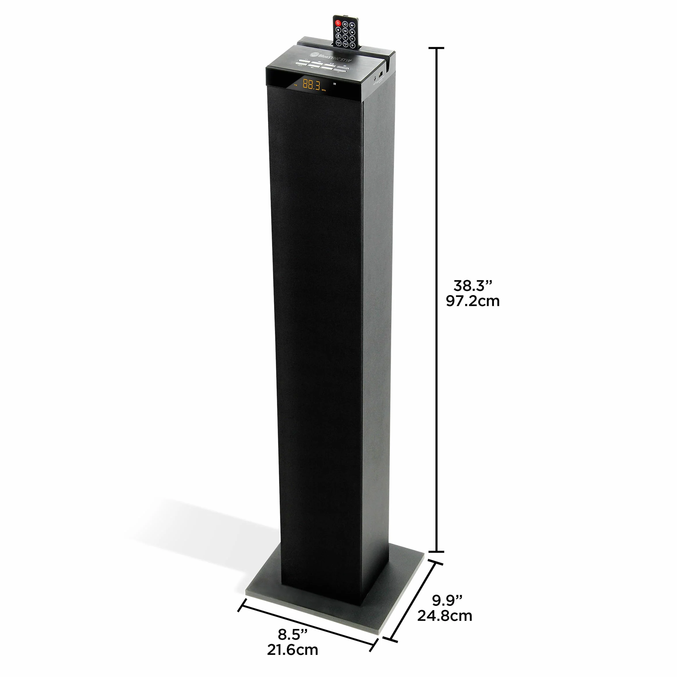 GOgroove Torre Altoparlante Bluetooth con Subwoofer Integrato - Cassa da Pavimento Home con Bassi Potenti, Doppi Driver, 120W di Picco, MP3 AUX 3,5mm, Porta USB 2.0 per Chiavetta, Radio FM (Nero)