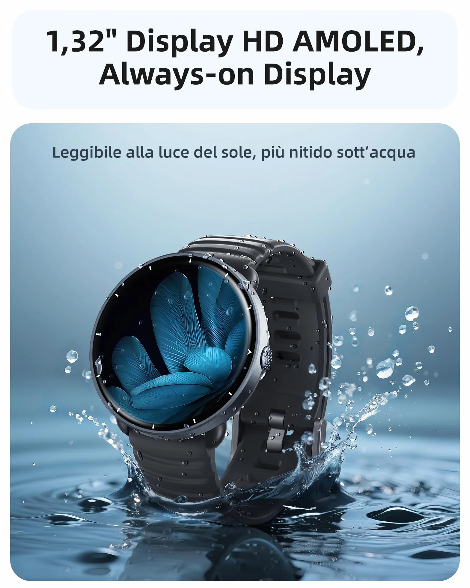 Parsonver Smartwatch GPS Integrato, 5 ATM Impermeabile Orologio da Nuoto per Piscina/Acque Aperte, Orologio Fitness con Display AMOLED, 100+ Sportive, Frequenza Cardiaca,Sonno (Nero, 42 mm)