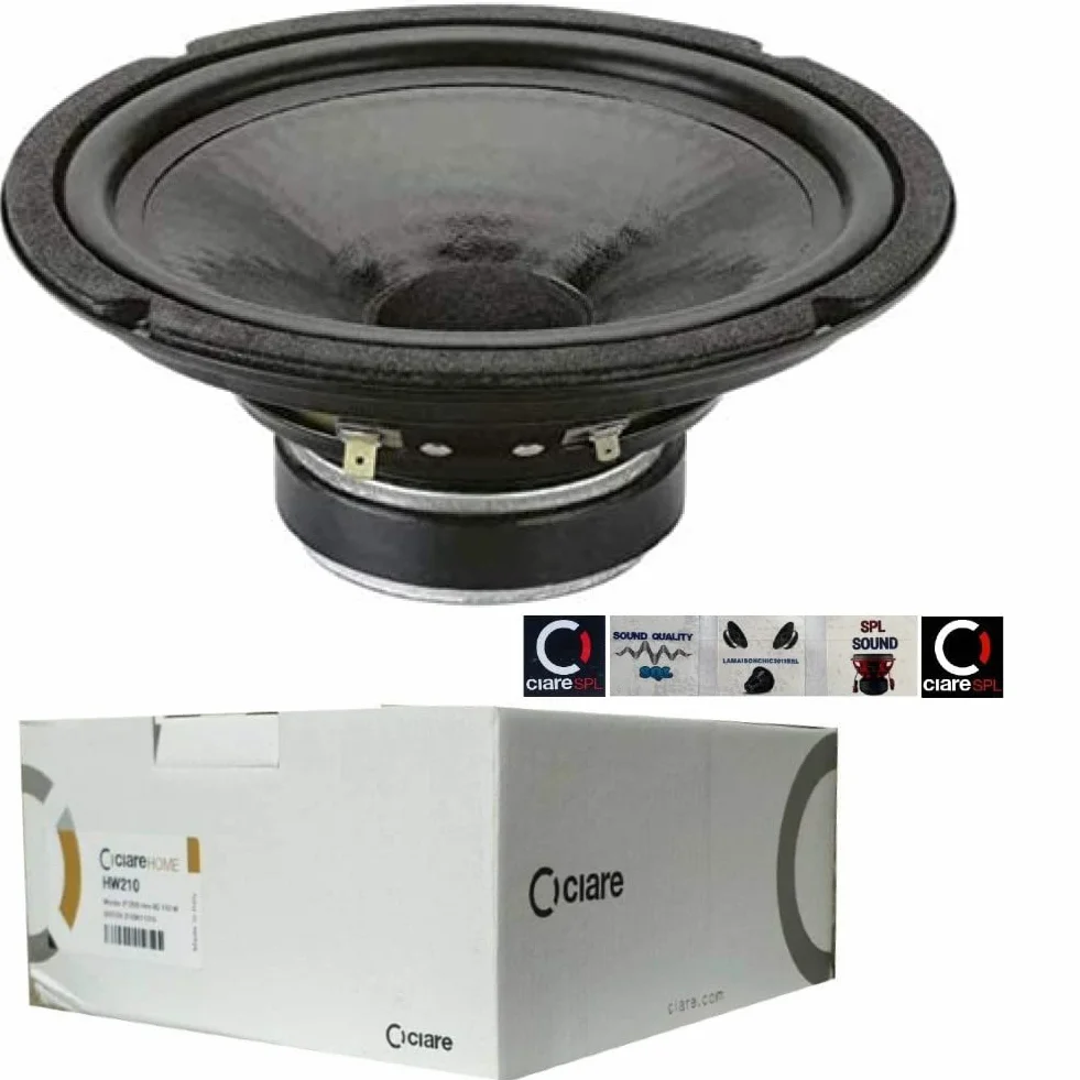 CIARE HW210 HW 210 altoparlante diffusore medio basso woofer da 20,00 cm 200 mm 8" di diametro da 75 watt rms e 150 watt max impedenza 8 ohm per casa dj party auto sospensione in gomma