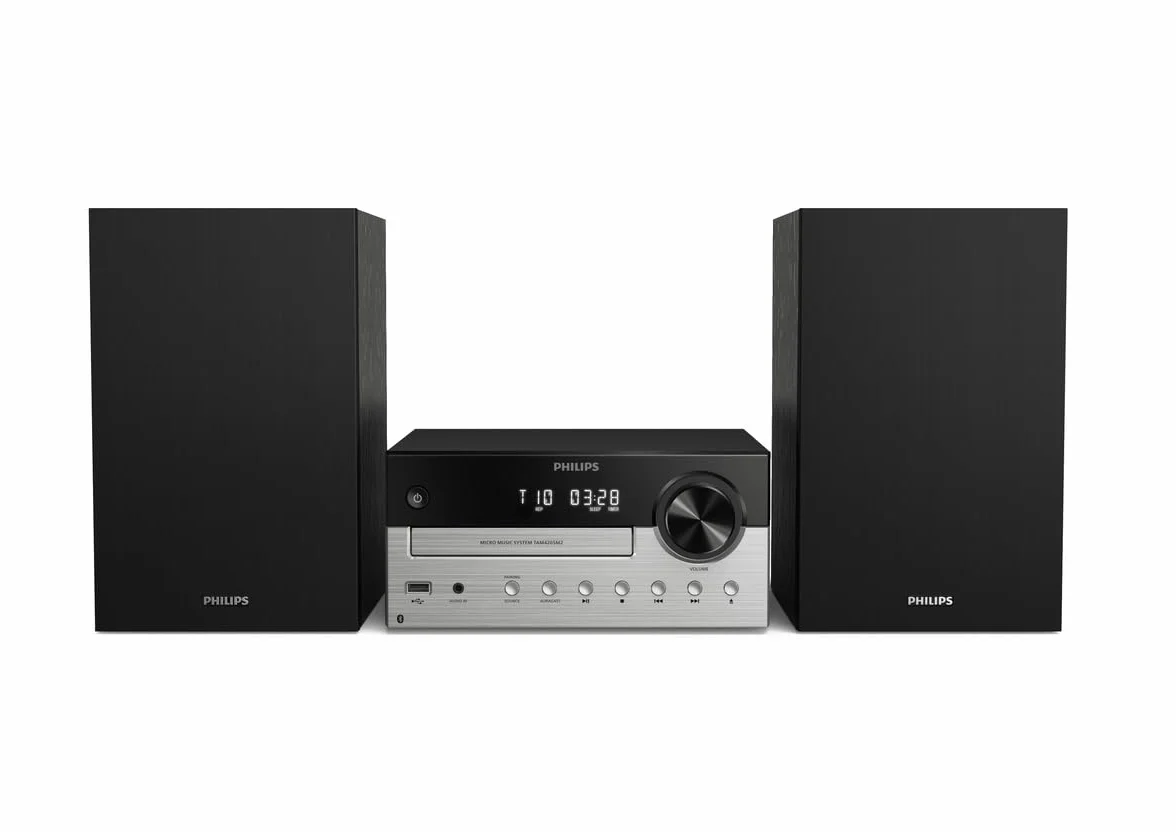 Philips TAM4205M2 Sistema Micro Hi-Fi – 80W, Altoparlanti Bass Reflex, CD, FM, USB, Audio-in, Bluetooth 5.4, Auracast, Digital Sound Control, Telecomando, Imballaggio ecologico