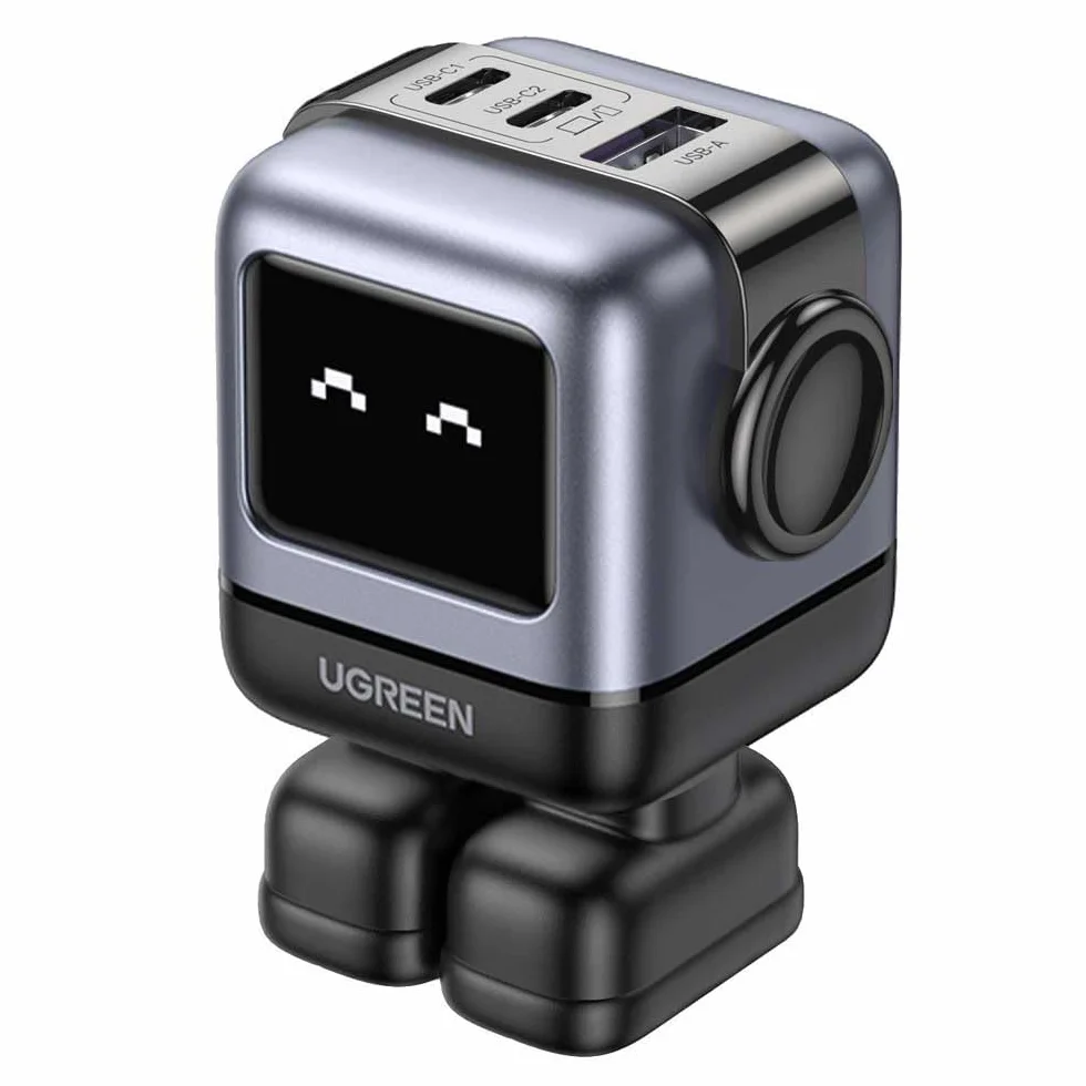 UGREEN Nexode RG 65W Caricabatterie rapido per robot GaN 2xUSB-C, 1xUSB-A, Grigio