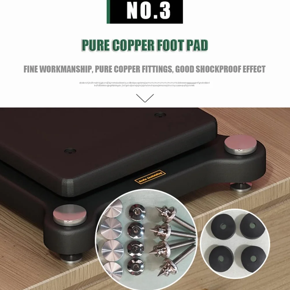 Supporto per Amplificatore Audio Supporto per Isolamento Subwoofer Riser per Altoparlanti Audio da Tavolo Supporti per Altoparlanti da Pavimento A Doppio Strato con Punte di Rame Fisse