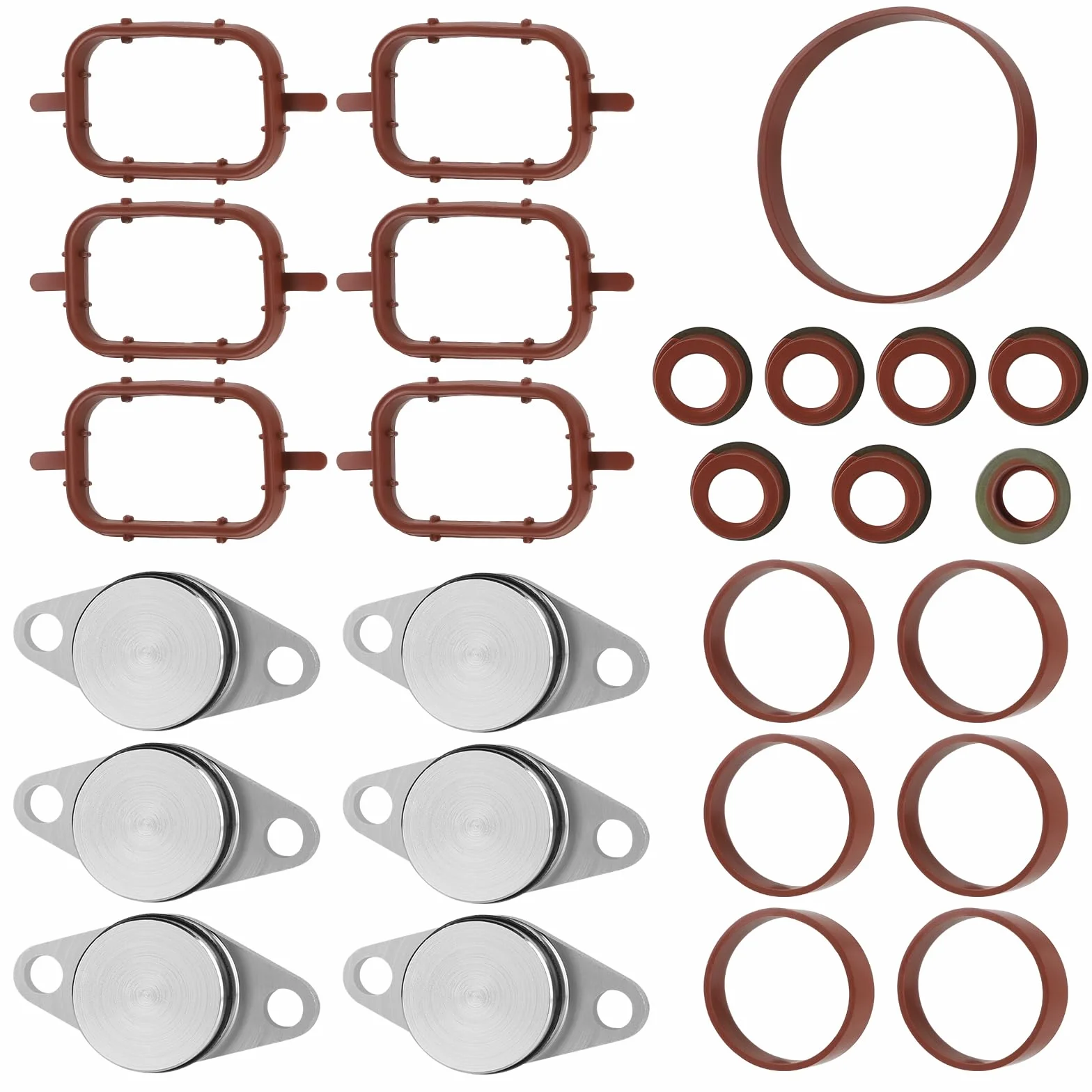 EFUTURETIME 6 Set di Guarnizione del Collettore di Aspirazione 22mm, Swirl Flap di Riparazione per E87 E46 E90 E91 E92 E93 E39 E60 E83 E53