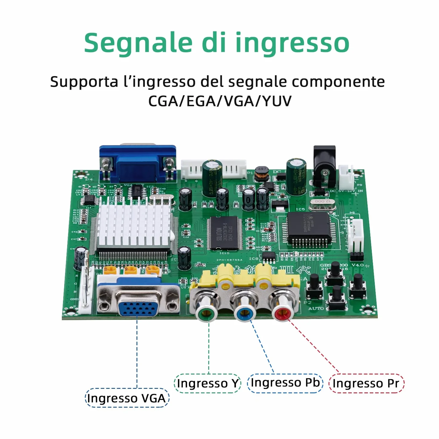 Mcbazel Scheda di conversione video RGB/CGA/EGA a VGA HD Arcade Game per monitor da gioco