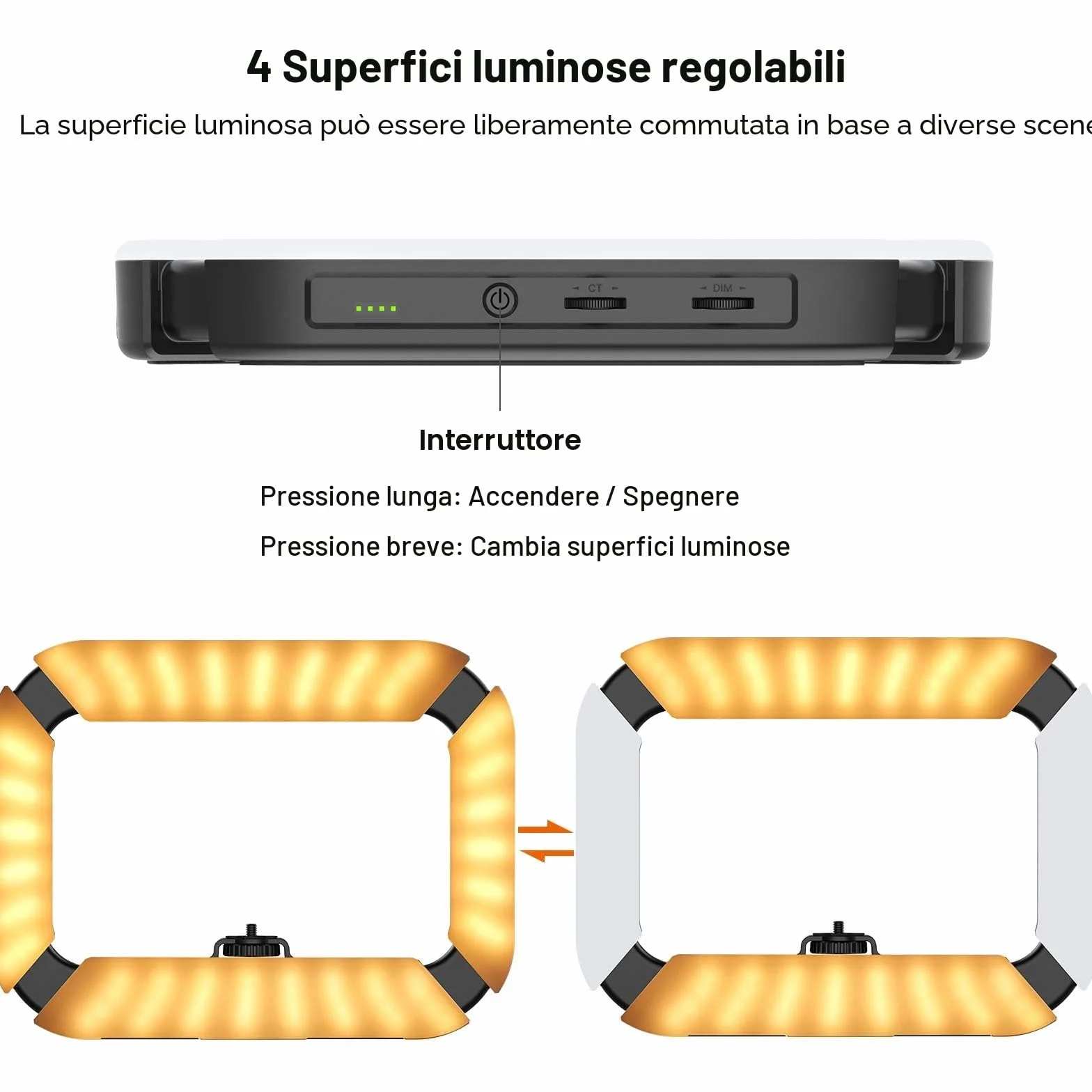 ULANZI Rig video per smartphone con luce, stabilizzatore portatile per telefono cellulare con luce ad anello 8500k Luce per selfie per filmaking Live Steam Tiktok YouTube Registrazione video, con