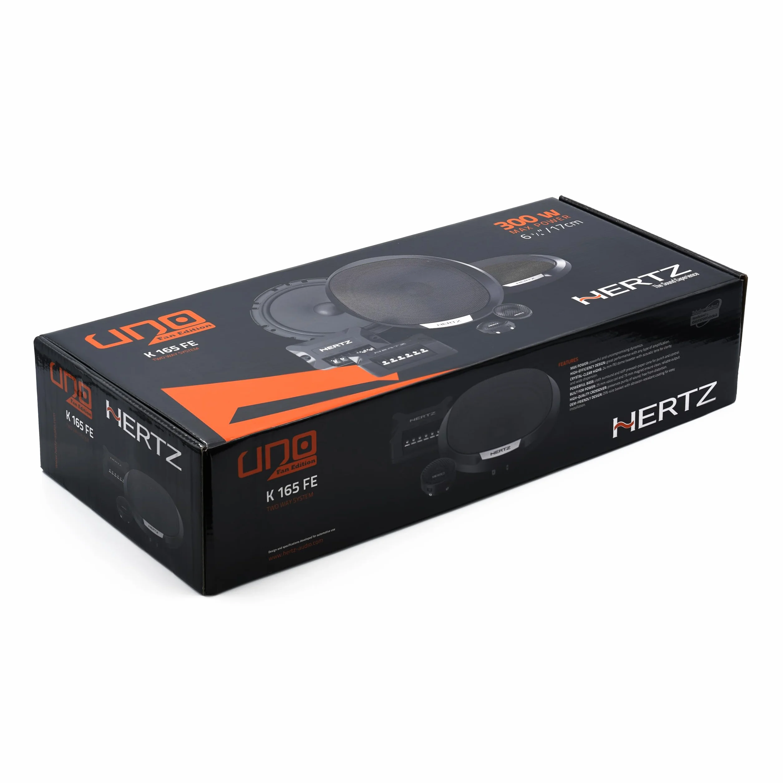 Hertz K 165 Fan Edition - Kit di altoparlanti 2 vie con woofer da 165/170 mm, tweeter da 24 mm e crossover, 300W Peak, 4ohm, Griglie incluse e installazione facile
