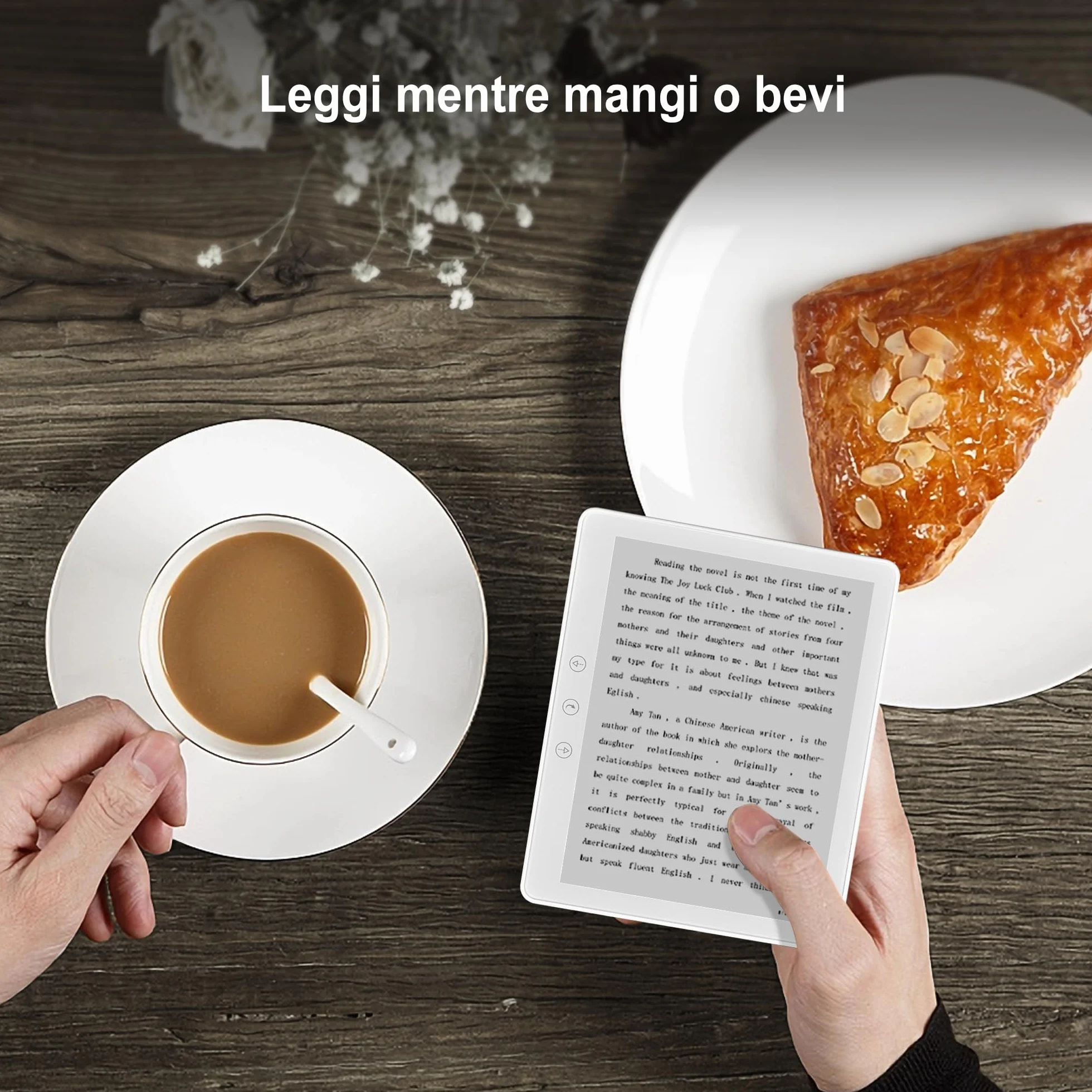 Veidoo 5.8 Pollici Lettore di Libri Elettronici, Schermo Tattile HD, Carta E-Ink, 32GB ROM, WiFi, Bianco