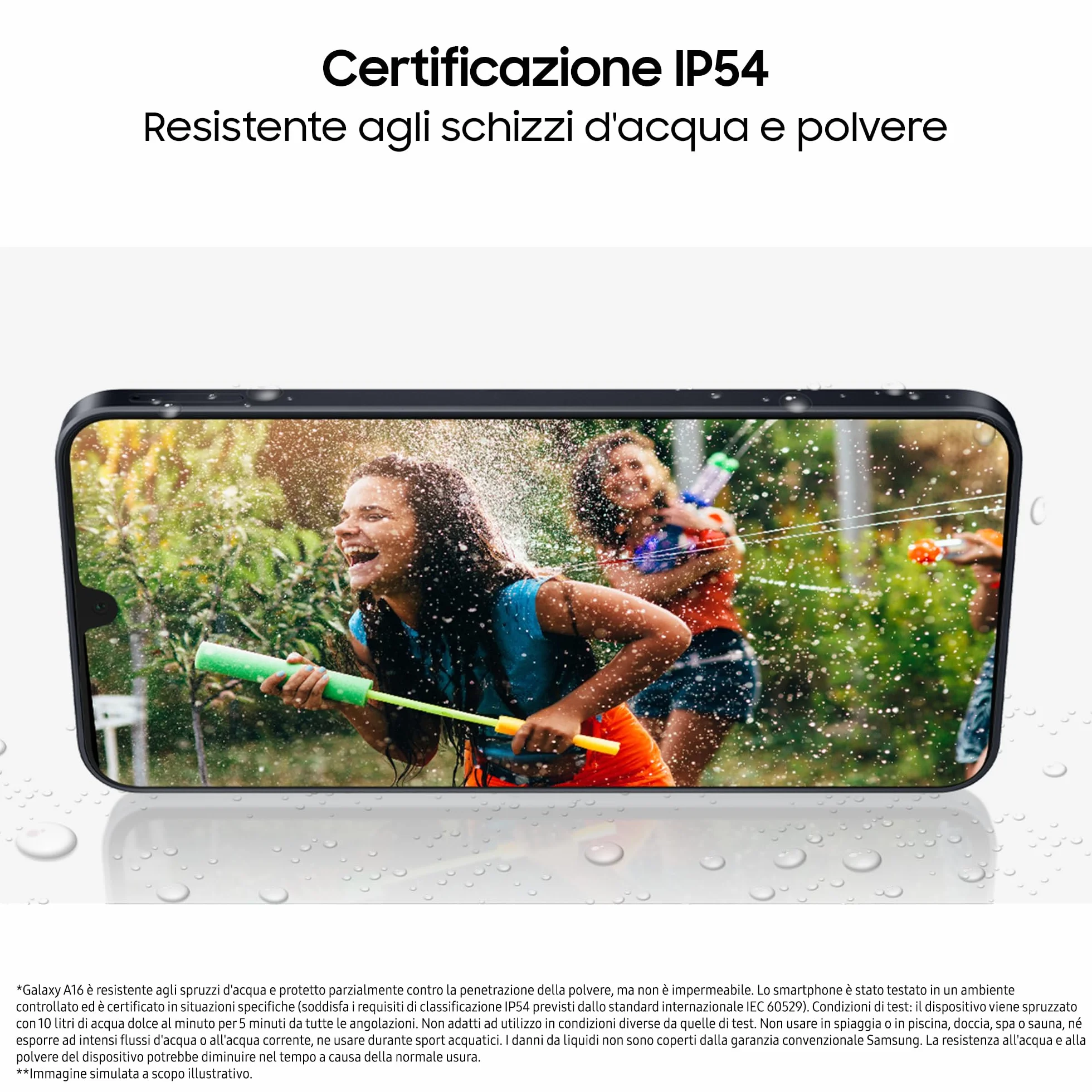 Samsung Galaxy A16, 3 anni di Garanzia del produttore, Android 14, Display Super AMOLED 6.7" FHD+, 4GB RAM, 128GB, Batteria 5.000 mAh, IP54, memoria espandibile, Black [Versione Italiana]