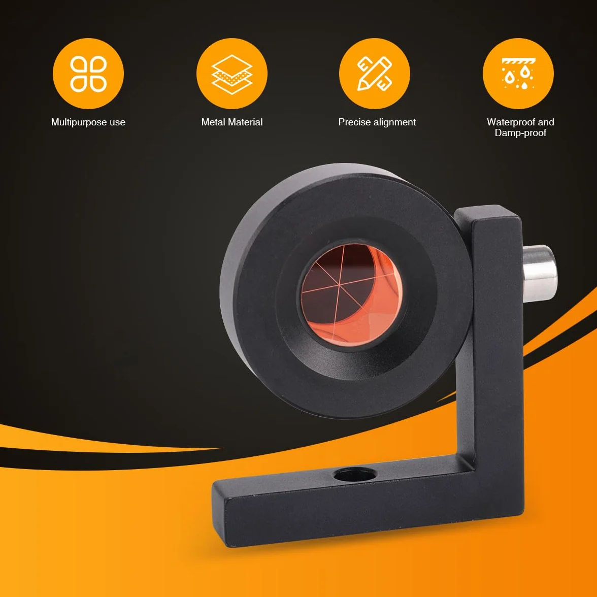Prisma ad Angolo Retto a 90 Gradi - Serie MP110 - 5 Pezzi - Vetro di Qualità con Rivestimento in Rame - Misura Fino a 1100 Metri - Impermeabile - Design L Bar - Per Stazioni Totali e Geometri