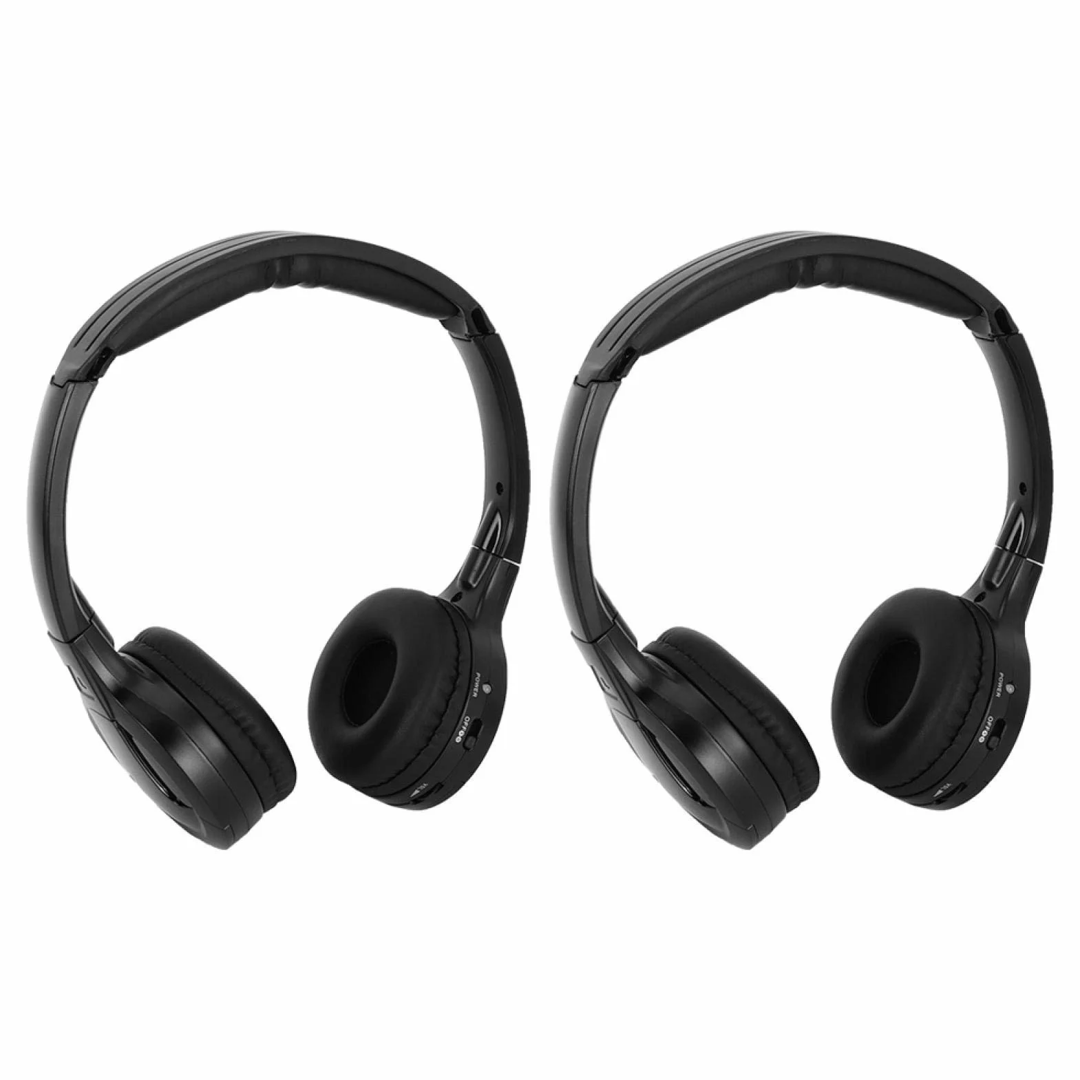 Auricolare per auto, auricolare per cuffie audio stereo IR a infrarossi senza fili a 2 canali per poggiatesta per auto DVD(1 paio di auricolari a infrarossi)