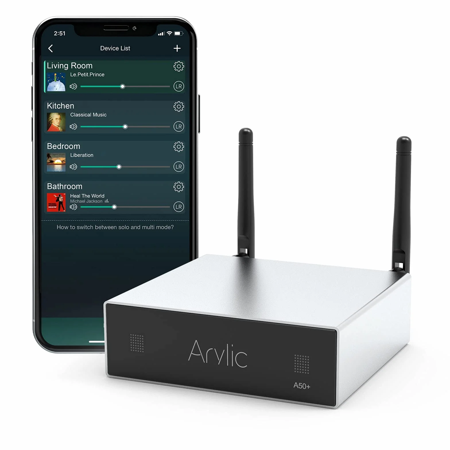Arylic Up2stream A50+ Amplificatore WiFi Bluetooth Airplay Subwoofer TPA3116 HiFi Multiroom Wireless Stereo