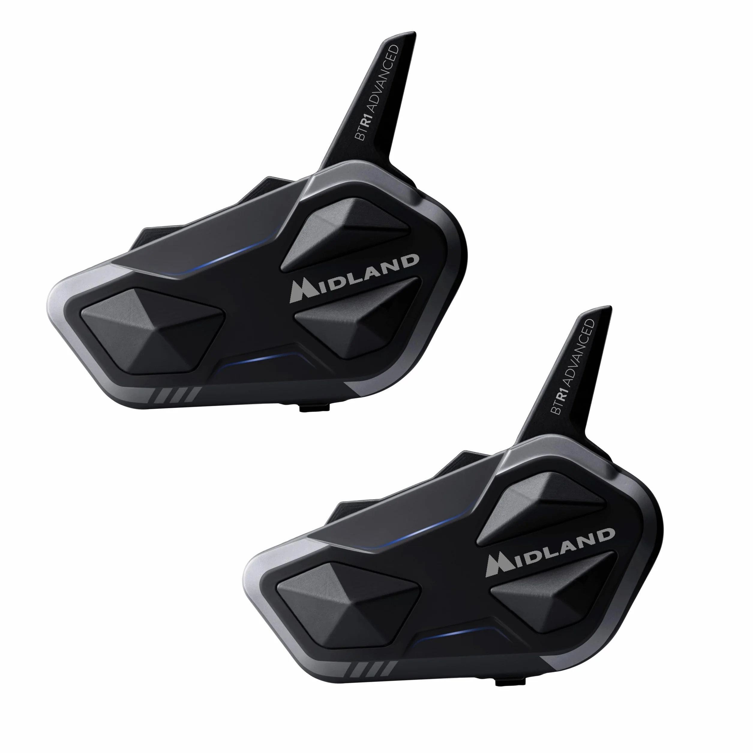 Midland BTR1 Advanced Twin Interfono Moto Bluetooth Impermeabile IPX6 1,2km 4 Persone Conference Batteria 23h Audio HD