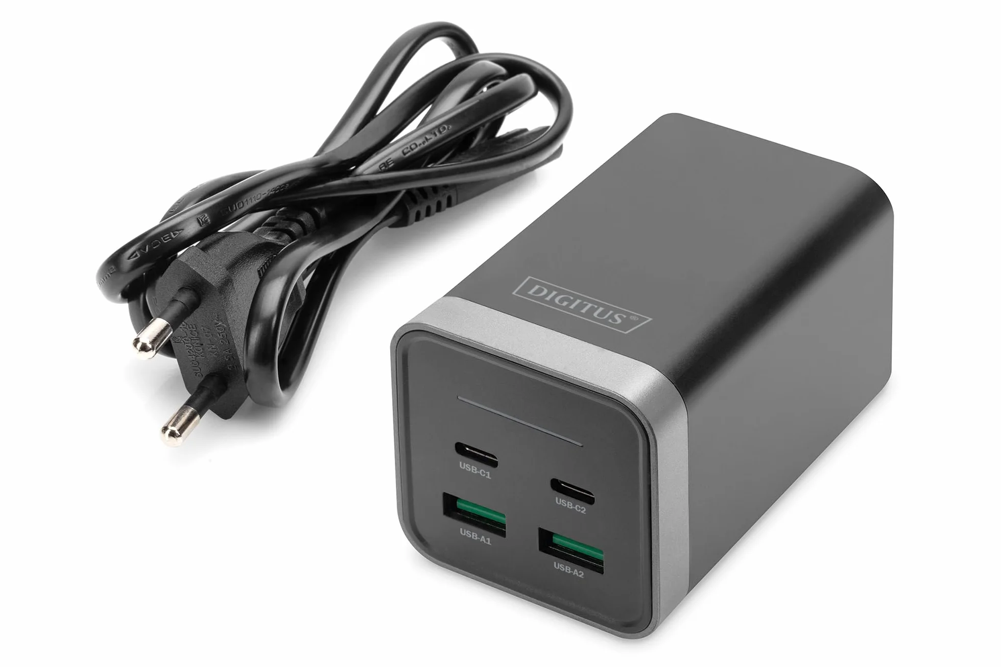 DIGITUS Caricabatterie universale GaN 150 W - 2 porte USB-C - 2 porte USB-A - Caricabatterie veloce Power Delivery 3.0 (PD 3.0) - Per iPhone, iPad, Samsung Galaxy, Pixel, Xiaomi, Motorola, Huawei