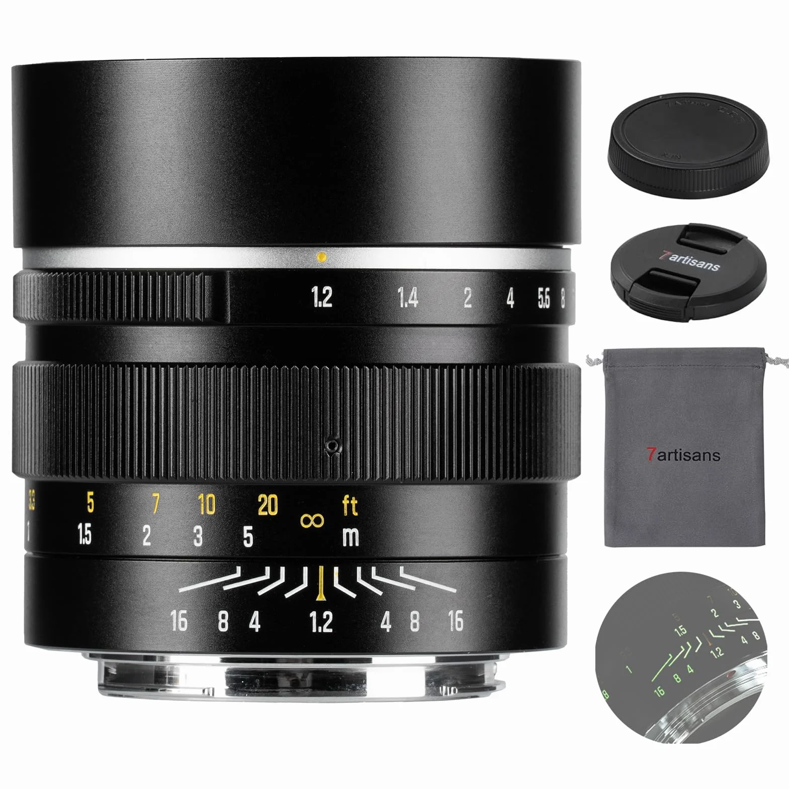 7Artisans 50mm F1.2 per E-Mount Obiettivo, APS-C Messa a fuoco manuale, compatibile con Sony E-Mount A6000/A5000/A3000/Nex serie a6700 nex-5t nex-3n nex-6 nex-5r nex-5n