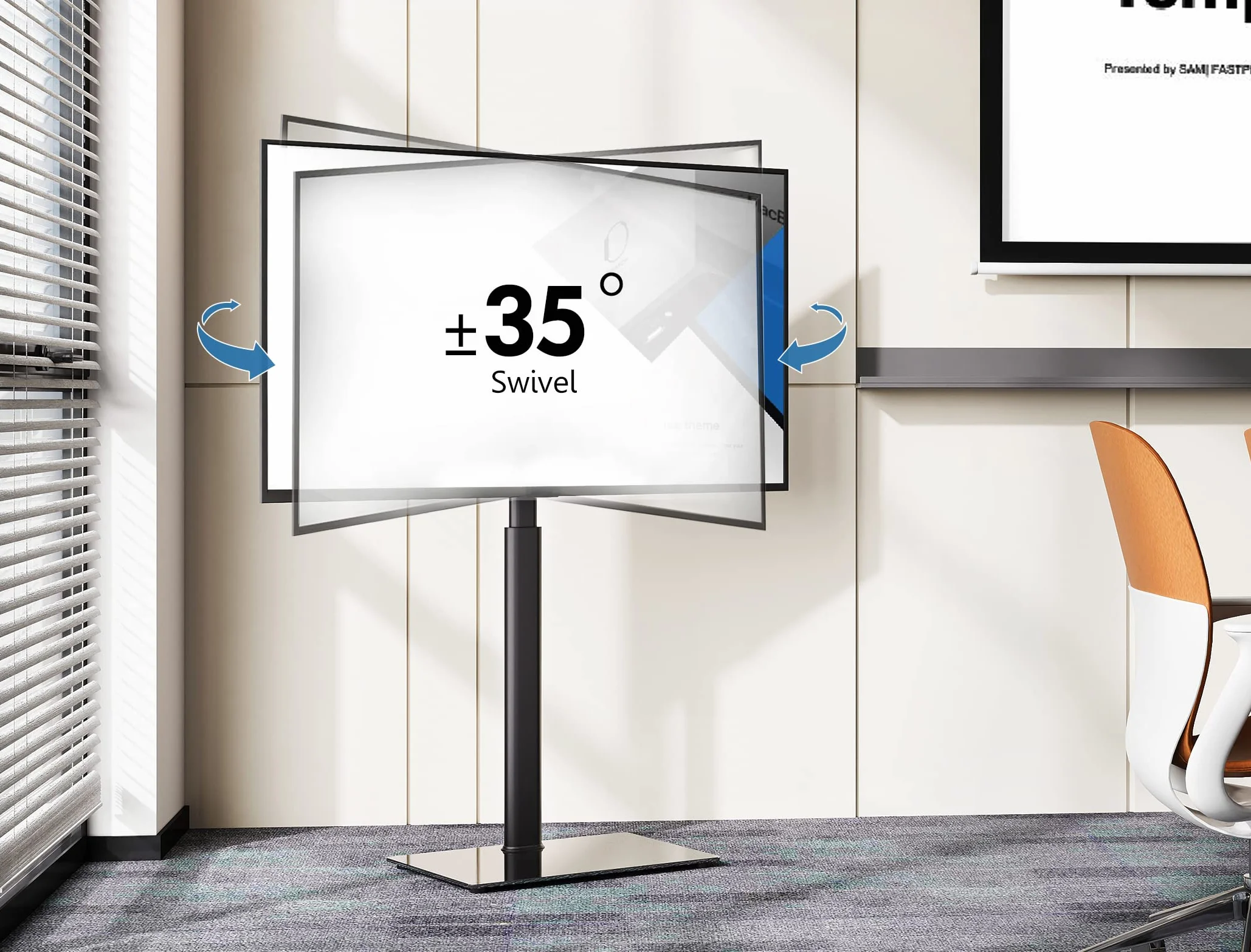 FITUEYES Supporto TV da Pavimento per Schermi da 32-60 Pollici, Porta TV da Terra Regolabile in Altezza, Portata Max 30 kg, VESA Max. 600 x 400 mm, Nero