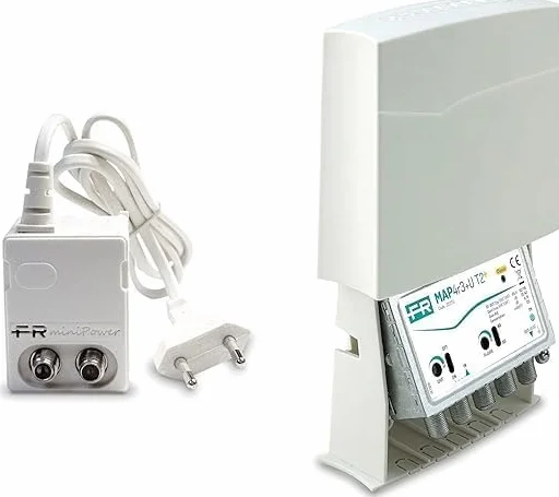 KIT FRACARRO ANTENNA AMPLIFICATORE DA PALO MAP4R3U SI T2 + ALIMENTATORE MINI POWER