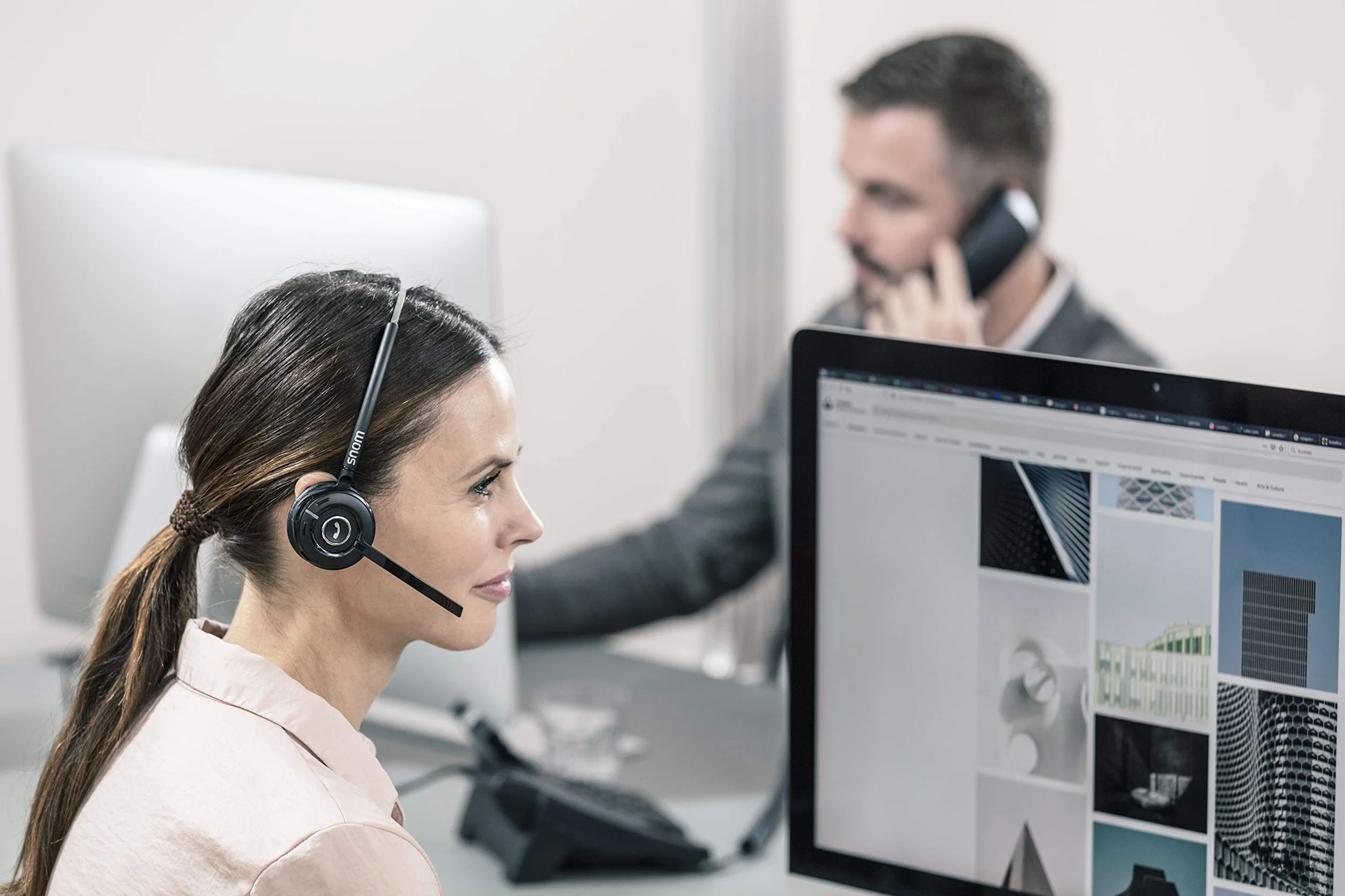 SNOM A190 DECT Cuffia (multicell, HD audio, la riduzione del rumore, stand-alone e modalità accoppiato, Handover & roaming in configurazione multi cella); Nero; 00004444