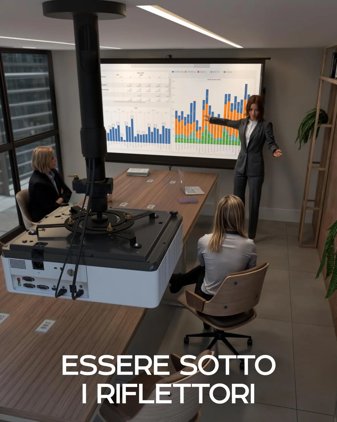 Supporto universale per proiettore PropVue - Supporto regolabile a soffitto o a parete per mini proiettori da ufficio e per la casa - Facile installazione, girevole a 360°, lunghezza da 35 a 53 cm