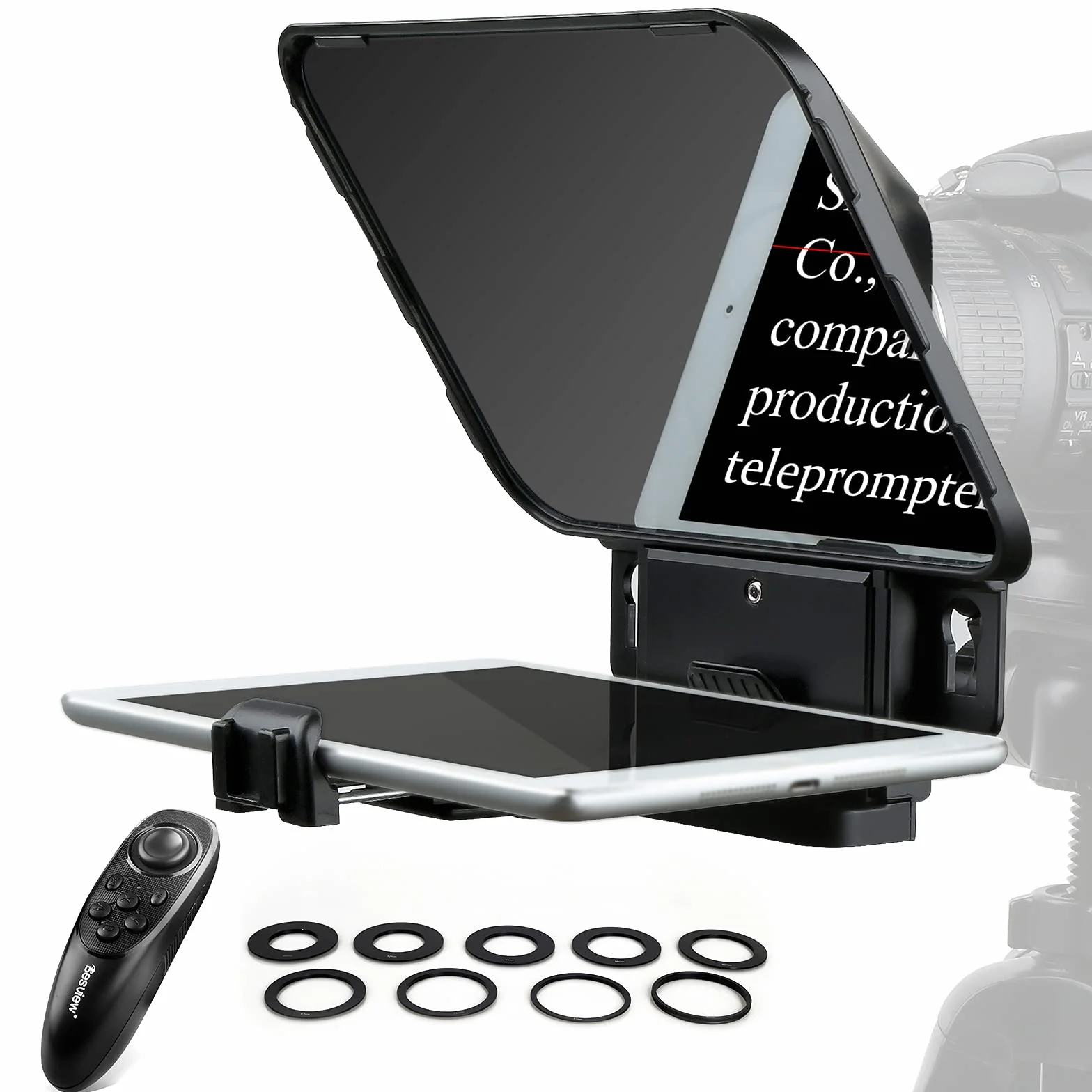 Desview T3 Teleprompter per Tablet Smartphone iPad fino a 11 pollici, 70/30 Beam Splitter Vetro, Teleprompter con Telecomando per fotocamera DSLR Obiettivo Grandangolare Registrazione Video