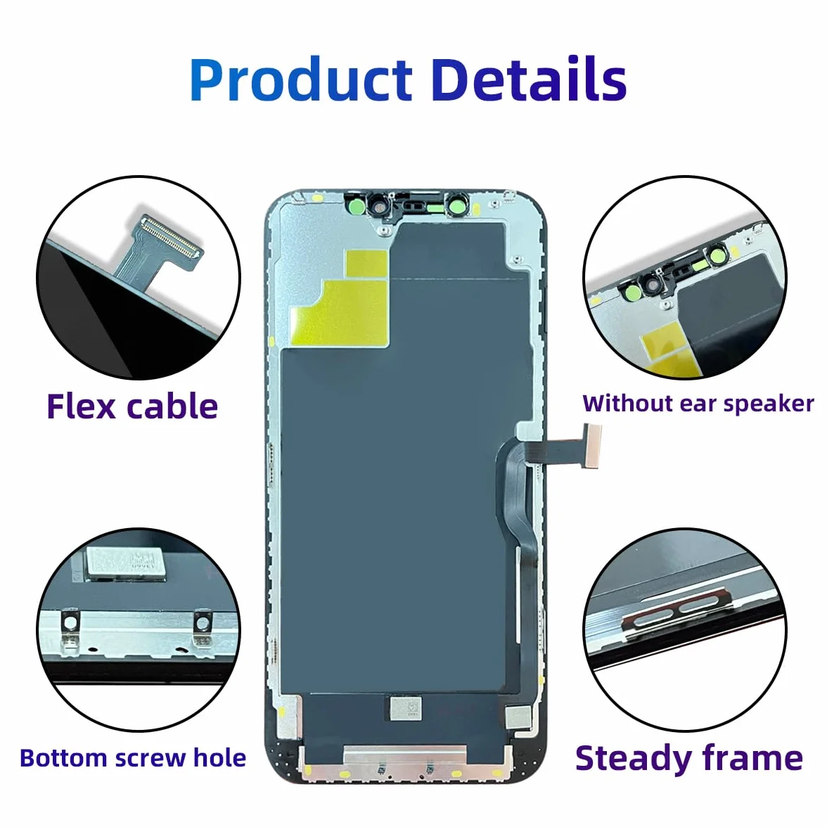 EFaith Schermo per iPhone 13 Pro Max 6.7" LCD di ricambio 3D Touch Face ID TrueTone FHD Display Digitizer con kit di riparazione per A2484, A2641, A2644, A2645, A2643